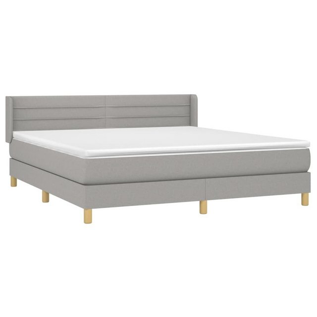 vidaXL Bett Boxspringbett mit Matratze Hellgrau 160x200 cm Stoff günstig online kaufen