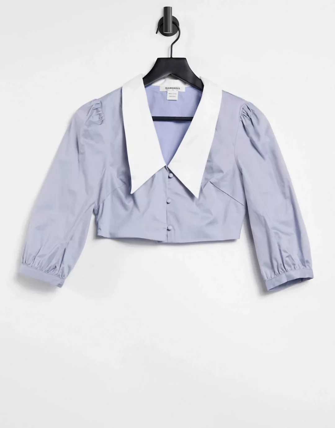 Glamorous – Kurz geschnittenes Hemd aus Baumwoll-Popeline mit voluminösen Ä günstig online kaufen