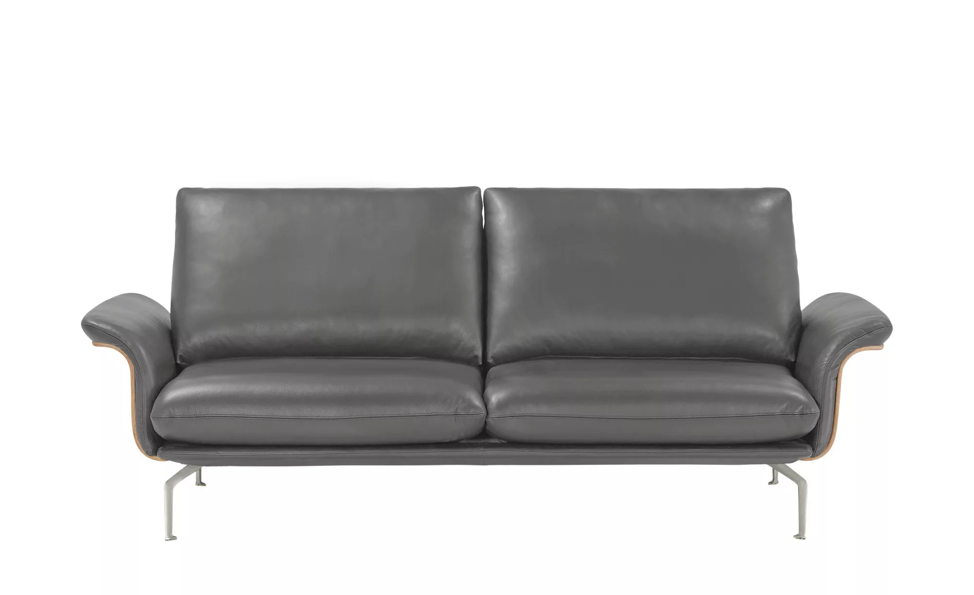 Nils Olsen Ledersofa  Alva - grau - 214 cm - 87 cm - 101 cm - Polstermöbel günstig online kaufen