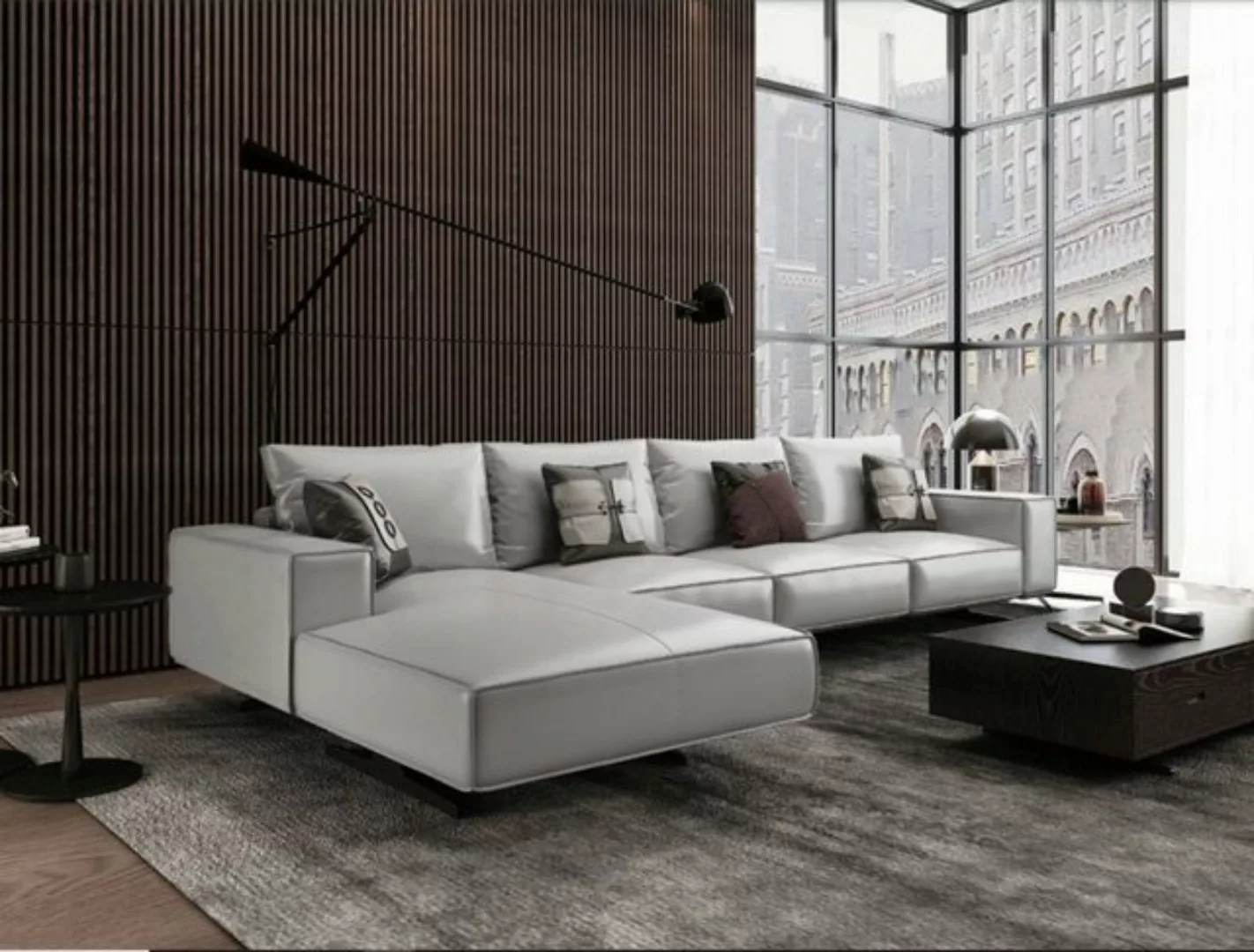 JVmoebel Ecksofa Moderne Wohnlandschaft Ecksofa Couch Polster Leder, Made i günstig online kaufen