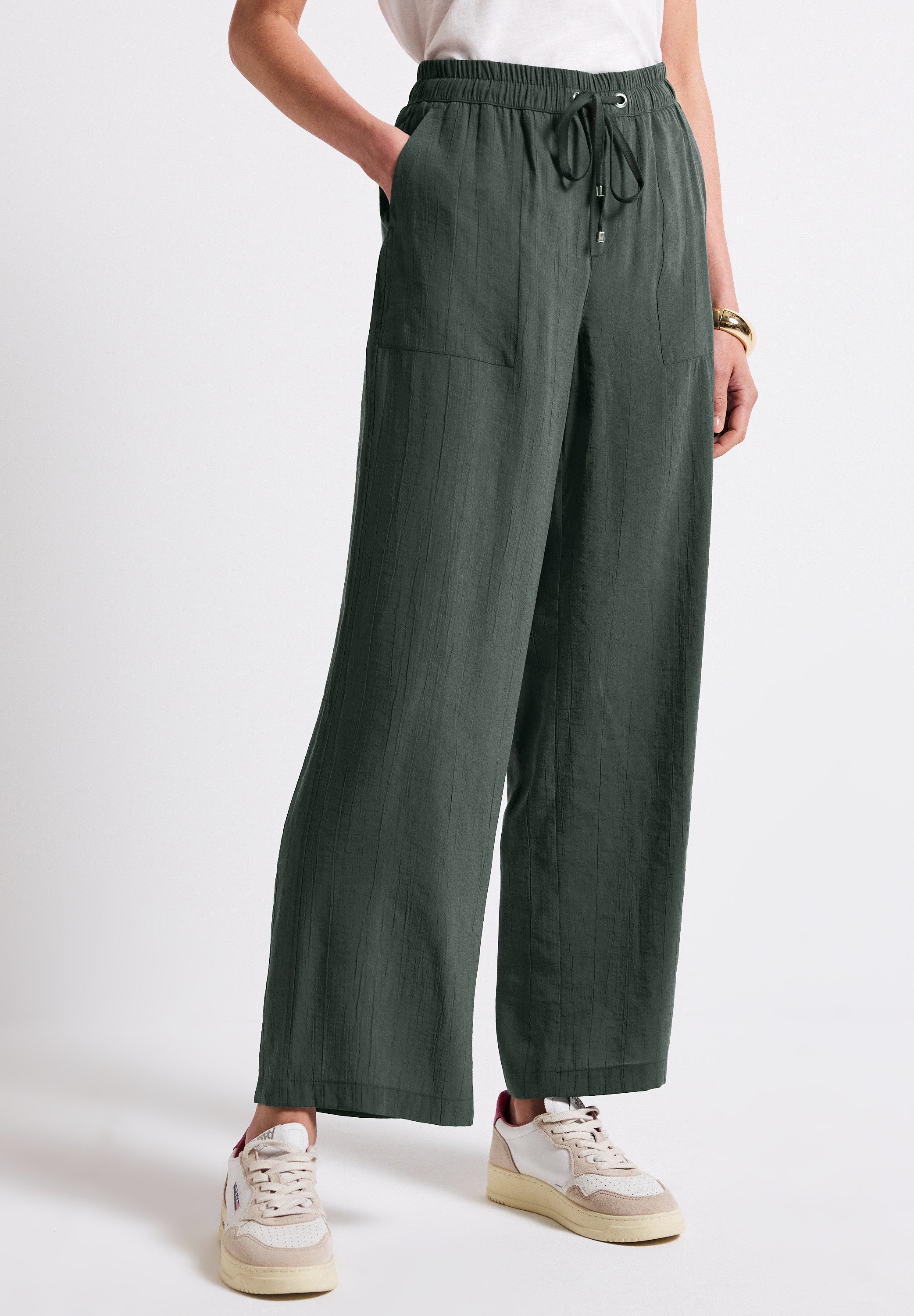 STREET ONE Stoffhose Sommerhose mit Crinkle-Struktur, günstig online kaufen