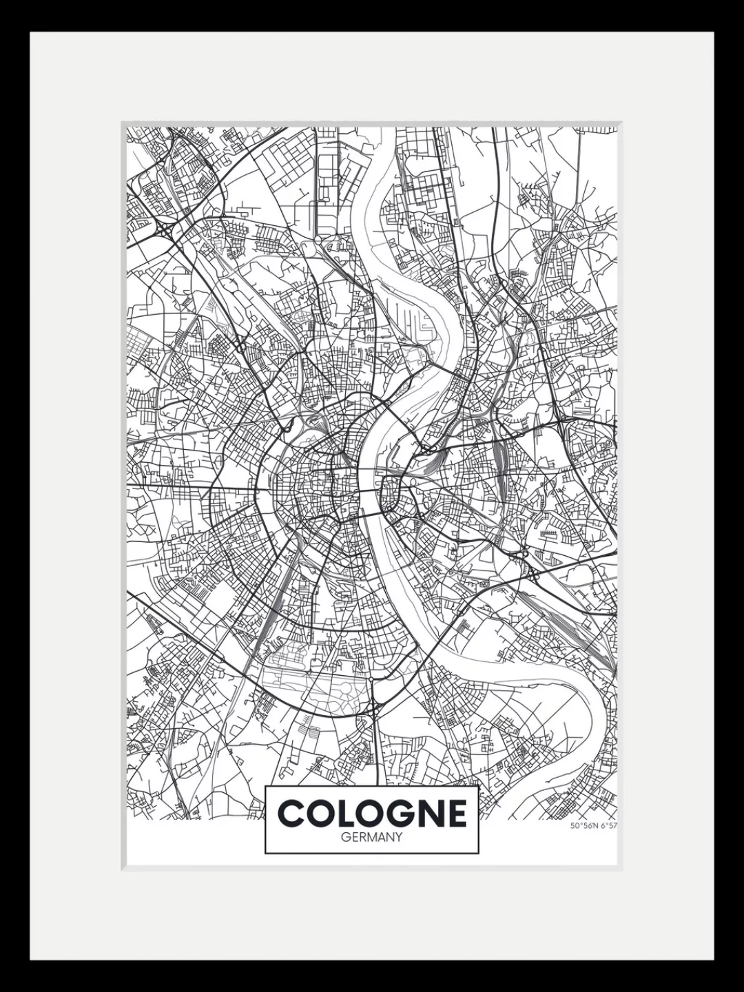 queence Bild »Cologne Stadtkarte«, Städte-Stadt-Deutschland-Gebäude-Schrift günstig online kaufen