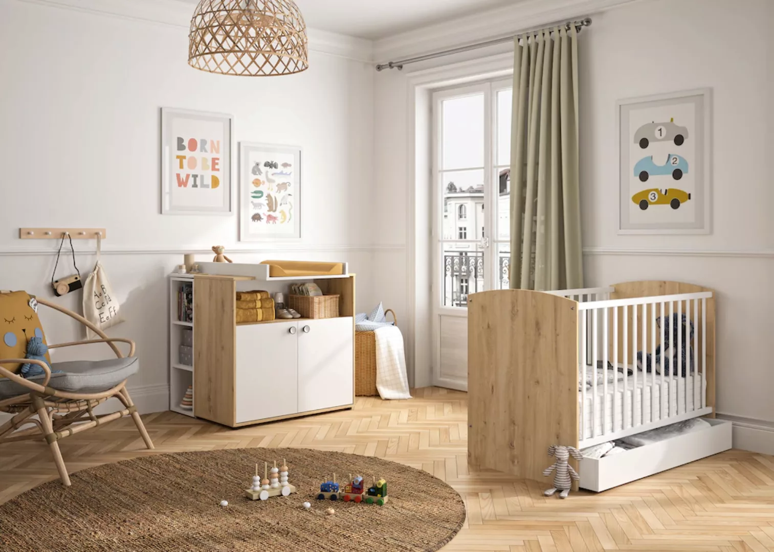 Galipette Babymöbel-Set "Arthur", (5 tlg., mit Bett und Bettschublade, Wick günstig online kaufen