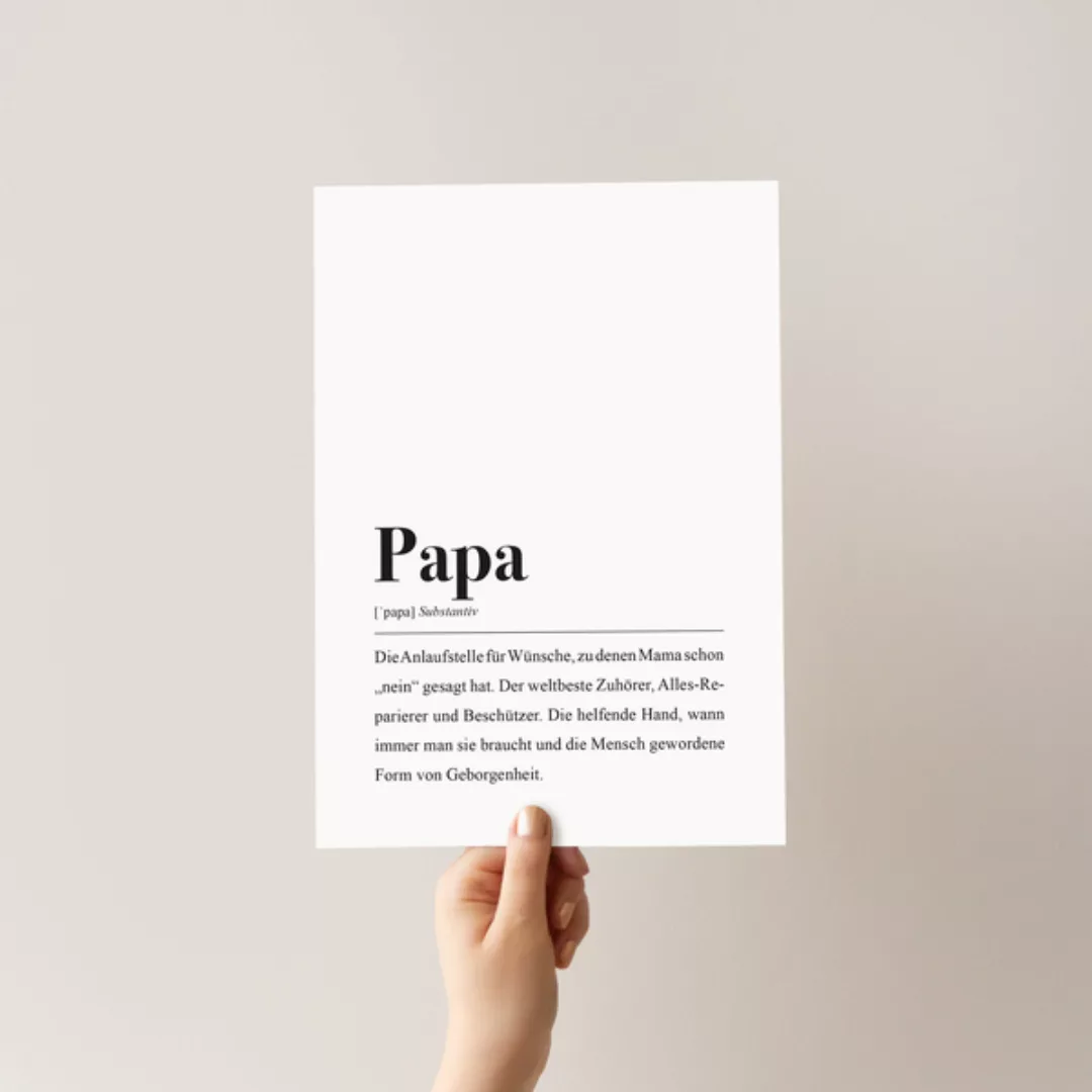 Papa Poster Din A4: Papa Definition günstig online kaufen