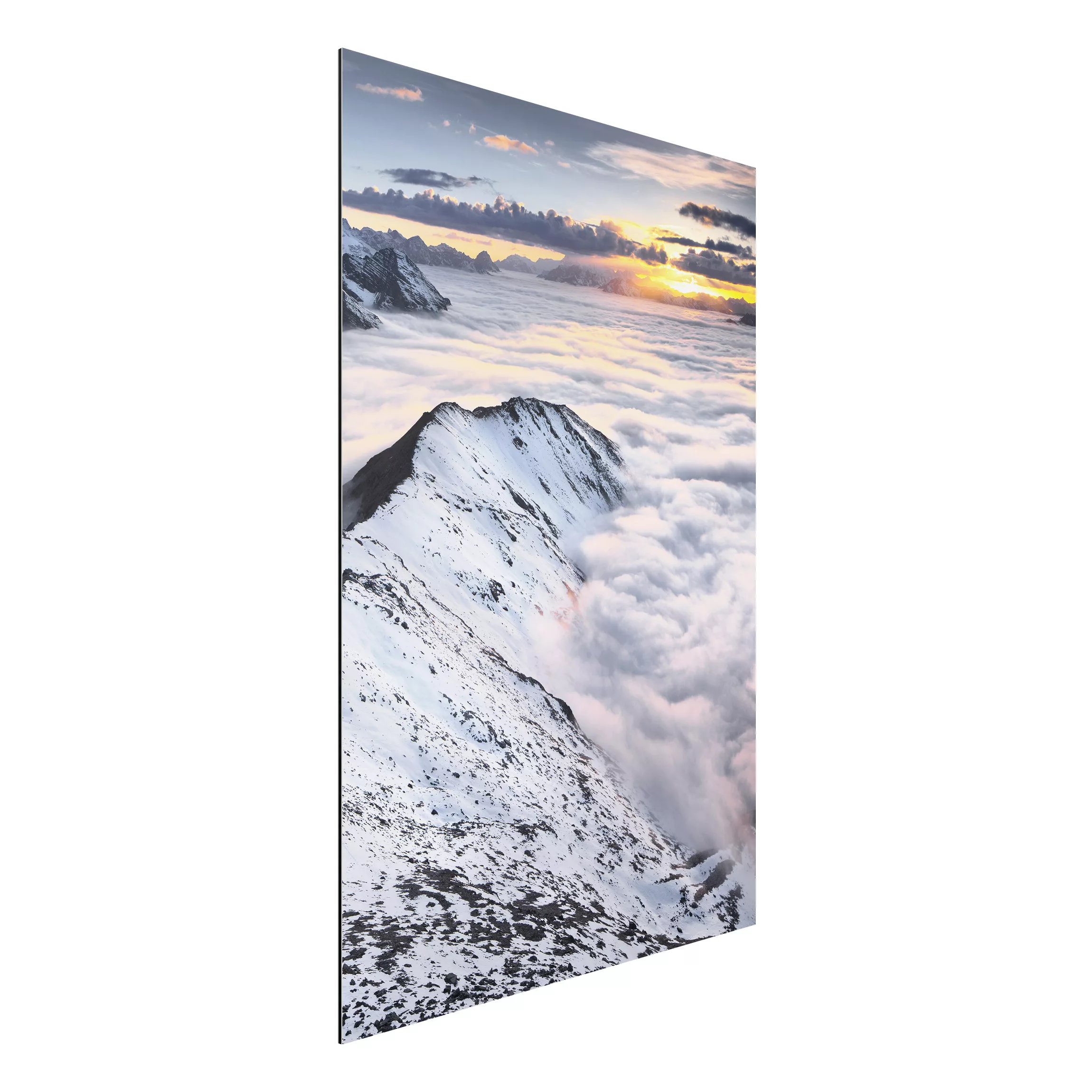 Alu-Dibond Bild Natur & Landschaft - Hochformat 2:3 Blick über Wolken und B günstig online kaufen