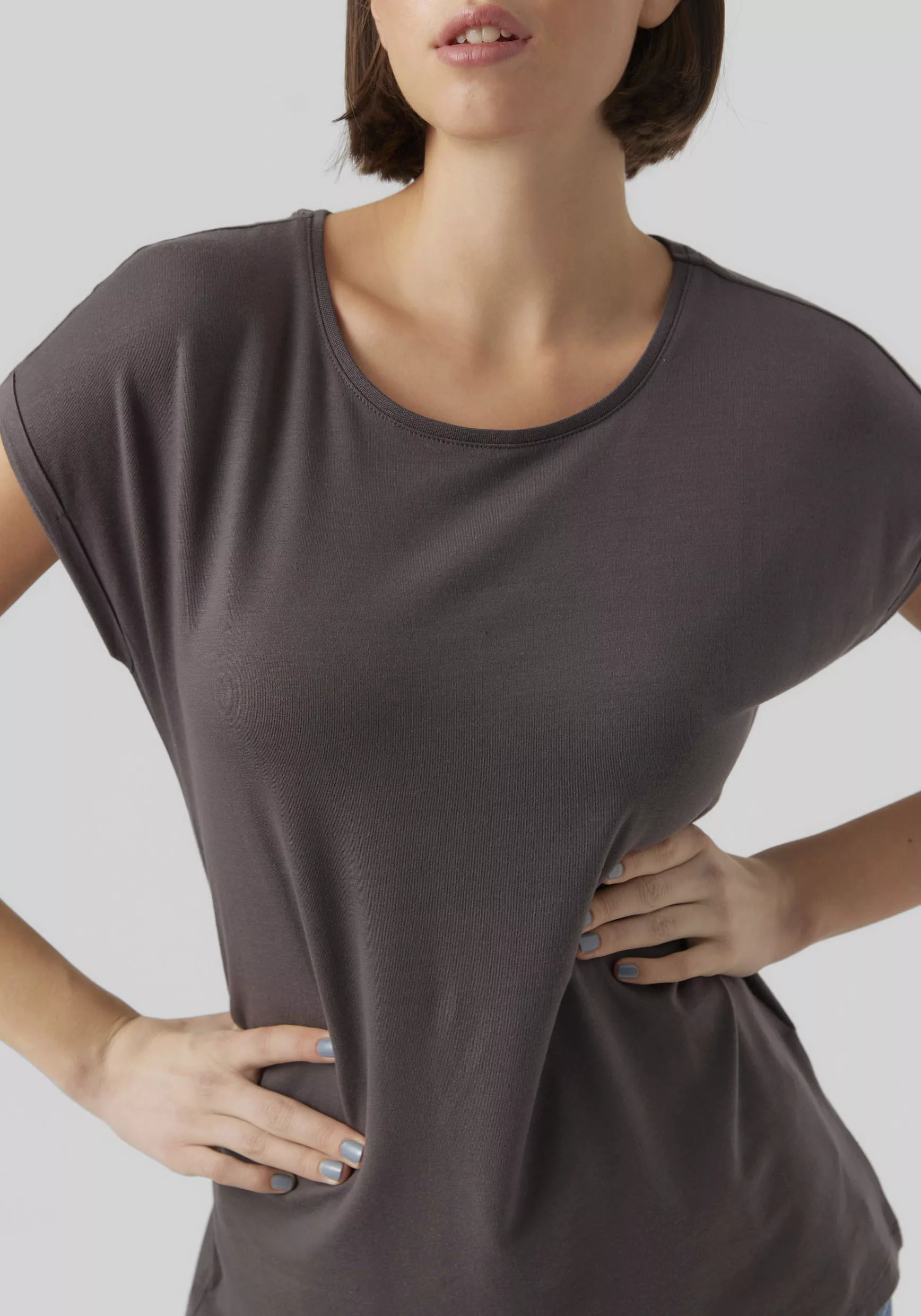 Vero Moda Rundhalsshirt VMAVA PLAIN SS TOP GAJRS NOOS günstig online kaufen