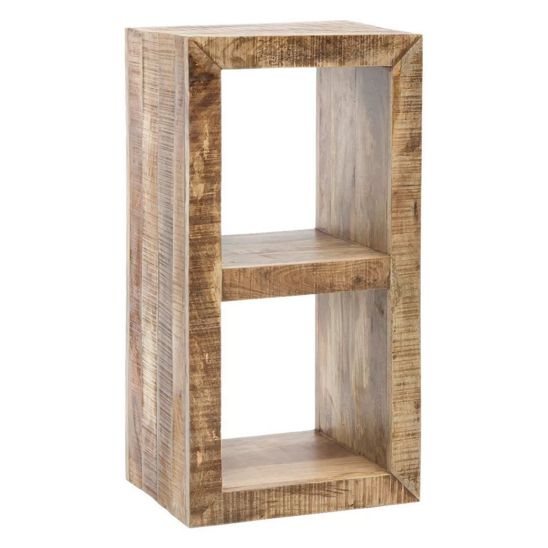 Standregal Massivholz Mango 90 x 45 x 35 cm 2 Böden | Design Holz Regal Nat günstig online kaufen