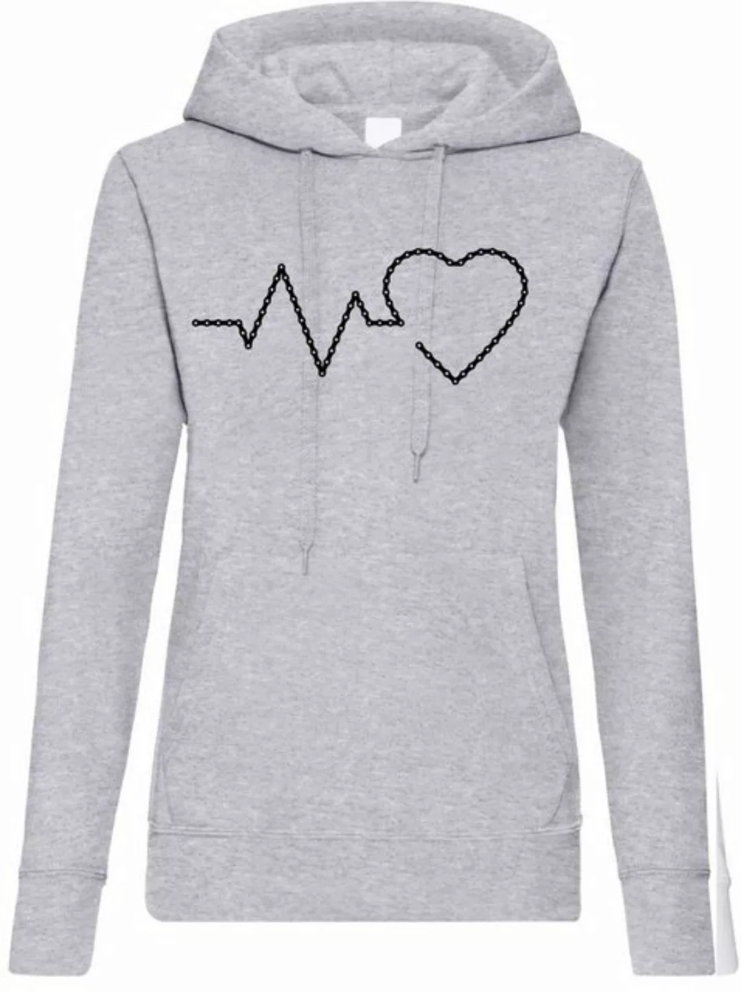 Youth Designz Kapuzenpullover Heartbeat Fahrradkette Damen Hoodie Pullover günstig online kaufen