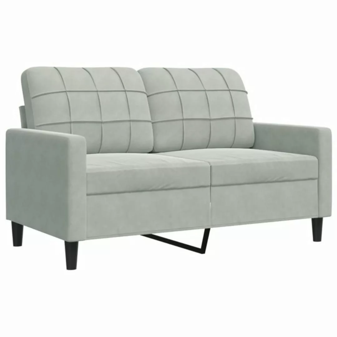 vidaXL Sofa Sofa/ 2-Sitzer/ 3-Sitzer Samt, 120 cm, Hellgrau günstig online kaufen