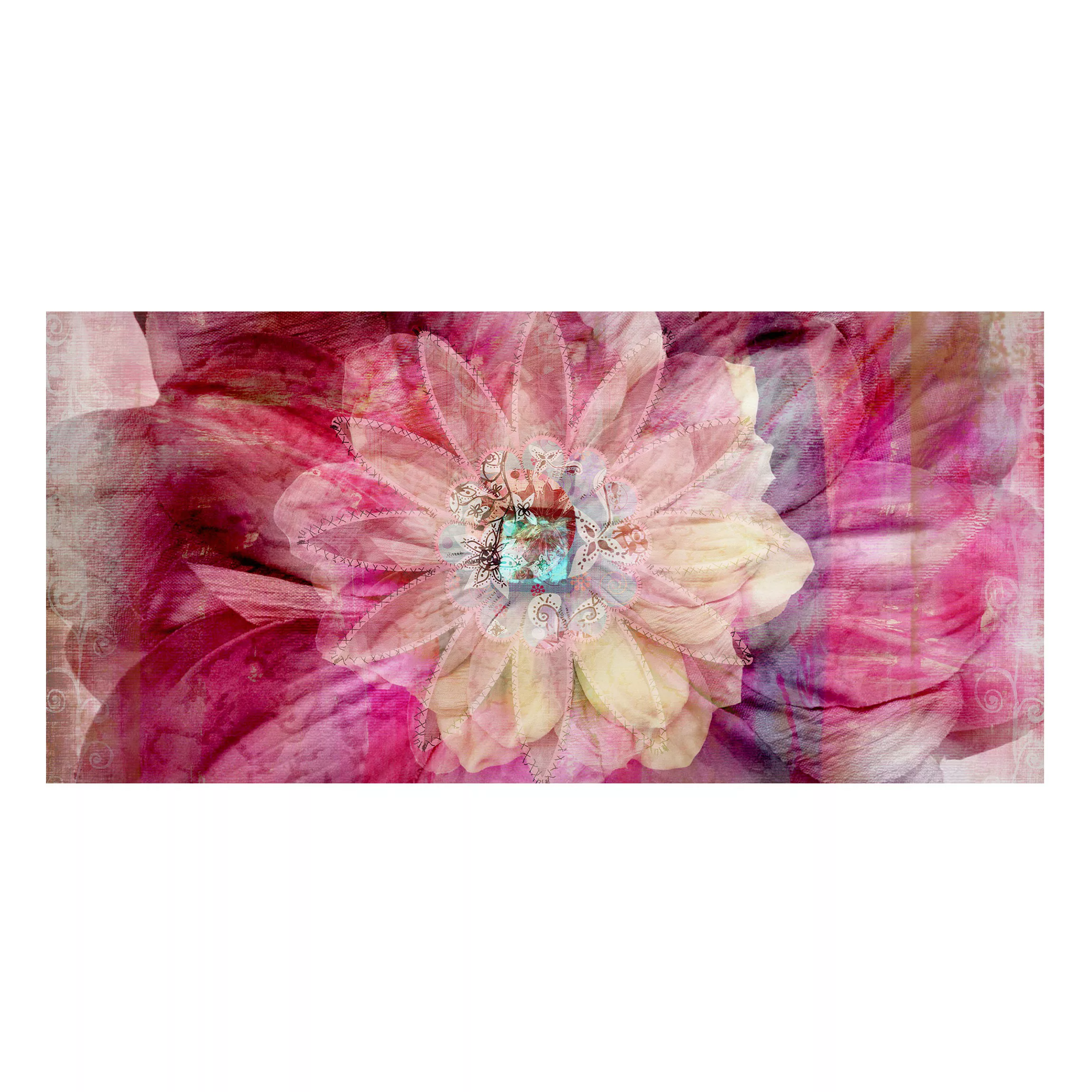 Magnettafel Blumen - Querformat 2:1 Grunge Flower günstig online kaufen