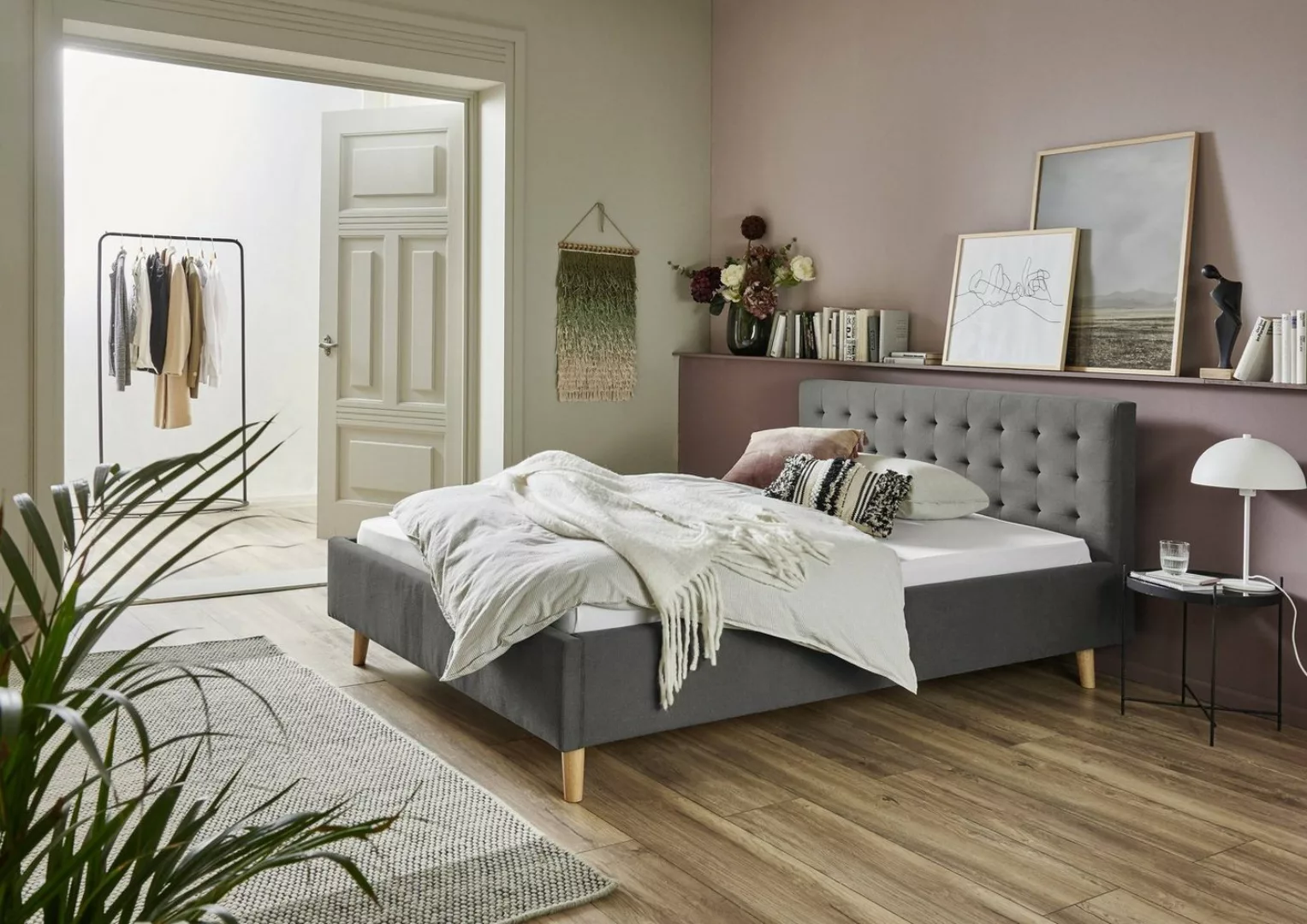 meise.möbel Polsterbett aus Stoff in grau (LxB: 200x140 cm) günstig online kaufen