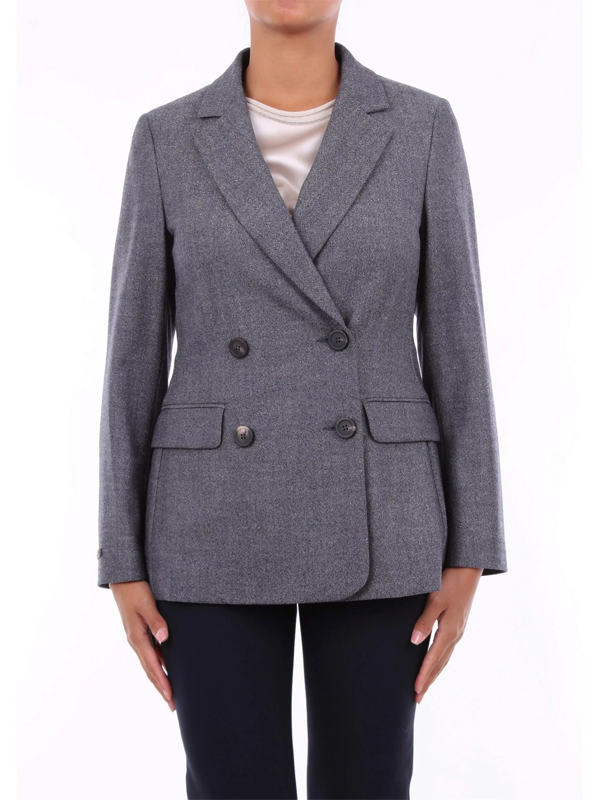 PESERICO Blazer Damen Blau und Sand Schurwolle und Elasthan günstig online kaufen