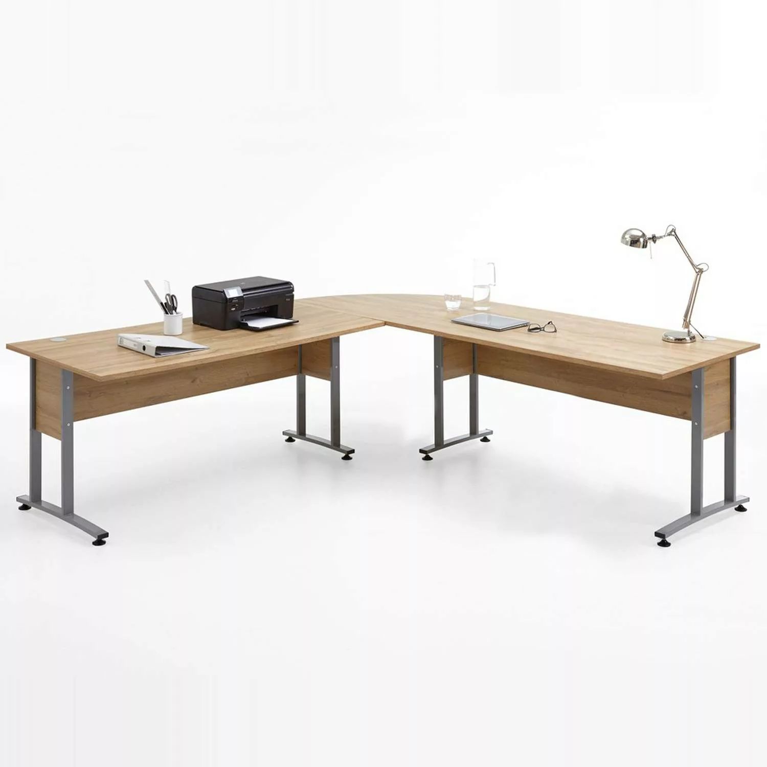 Büro-Winkelschreibtisch 160 x 160cm COLUMBUS-10 in Alteiche Nb. - B x H x T günstig online kaufen