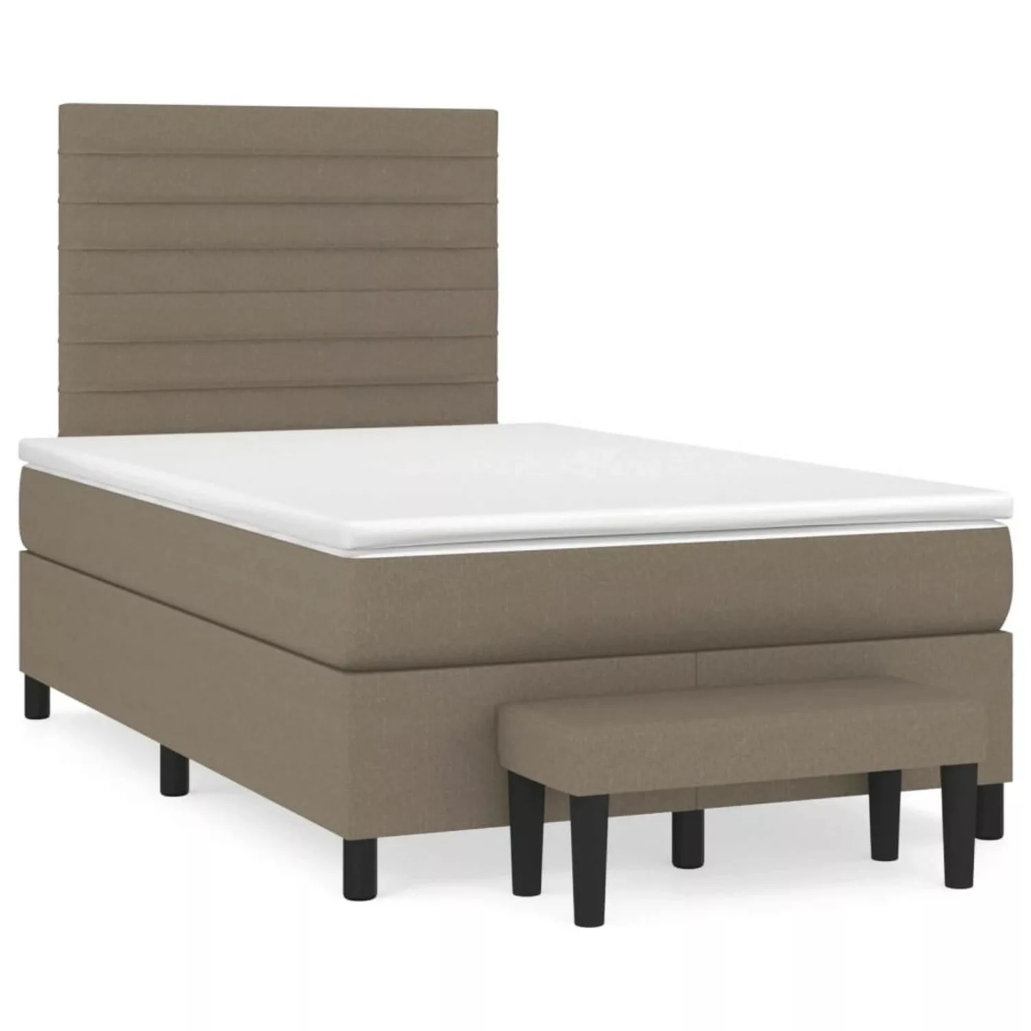vidaXL Boxspringbett mit Matratze Taupe 120x200 cm Stoff1359333 günstig online kaufen