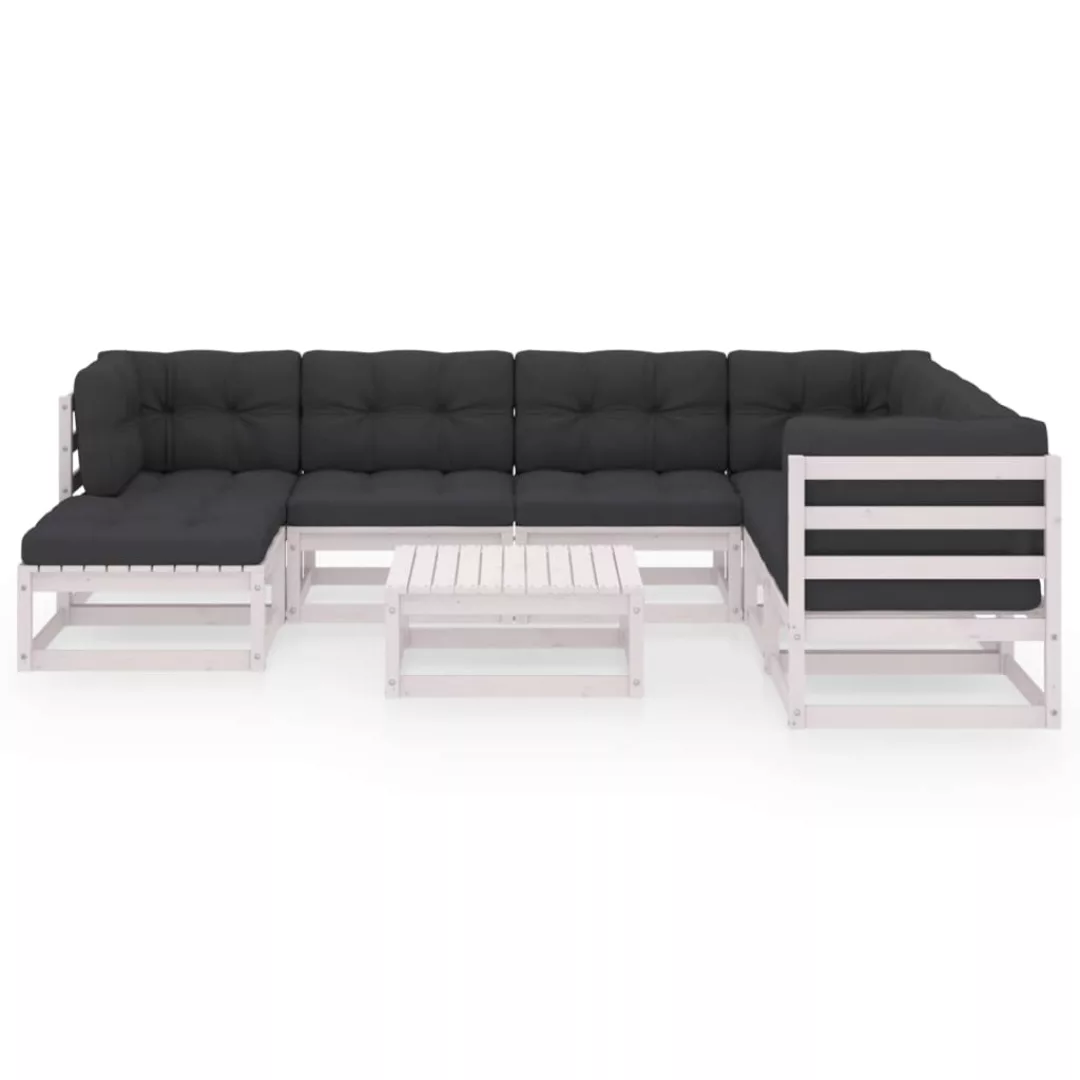 8-tlg. Garten-lounge-set Mit Kissen Kiefer Massivholz günstig online kaufen