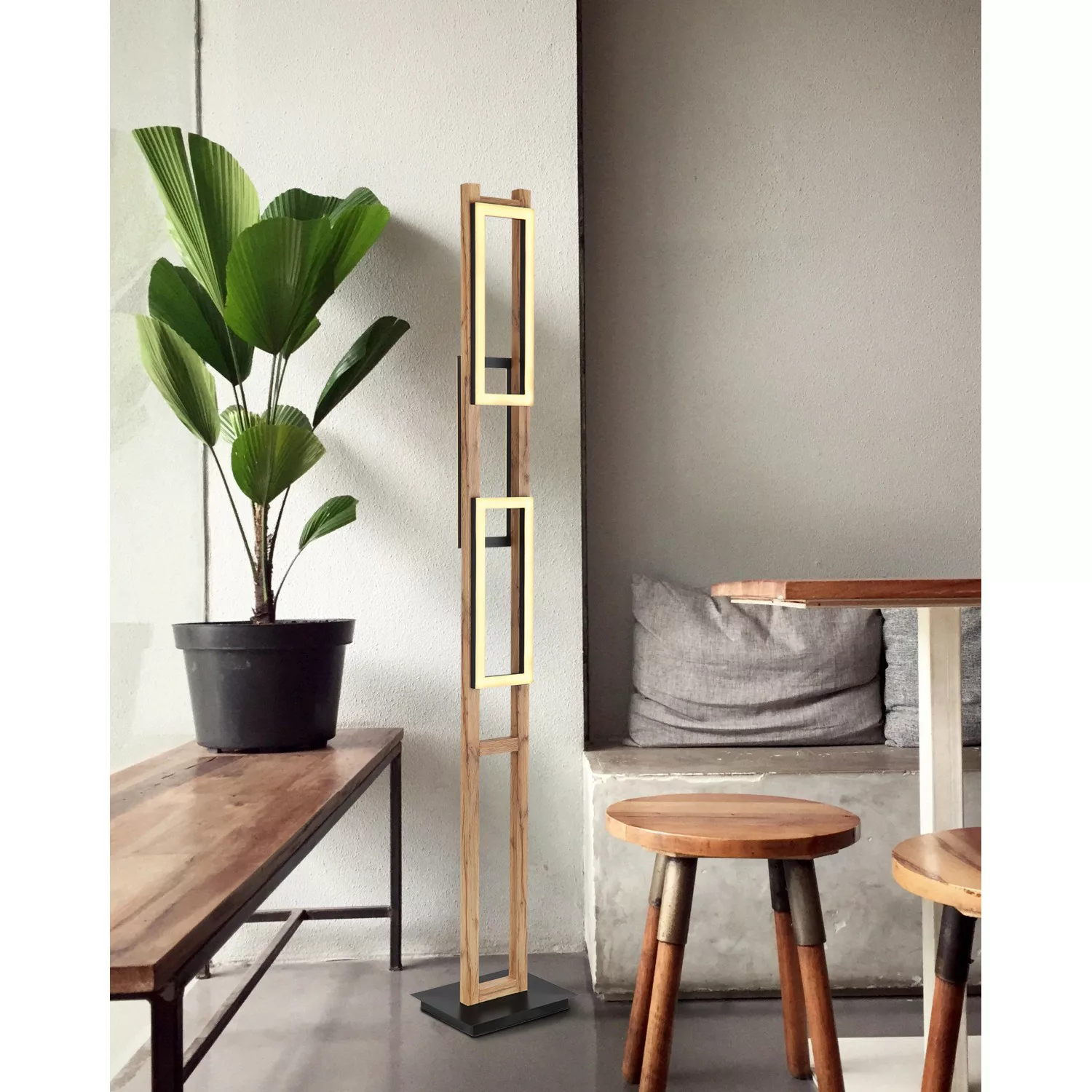 LED-Stehlampe Illa in Holzdesign günstig online kaufen