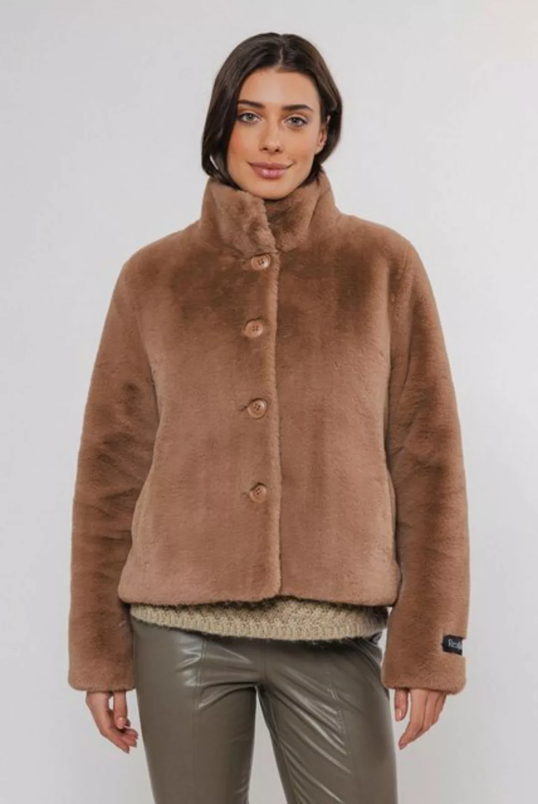 Rino & Pelle Outdoorjacke Single breasted fake fur jacket günstig online kaufen