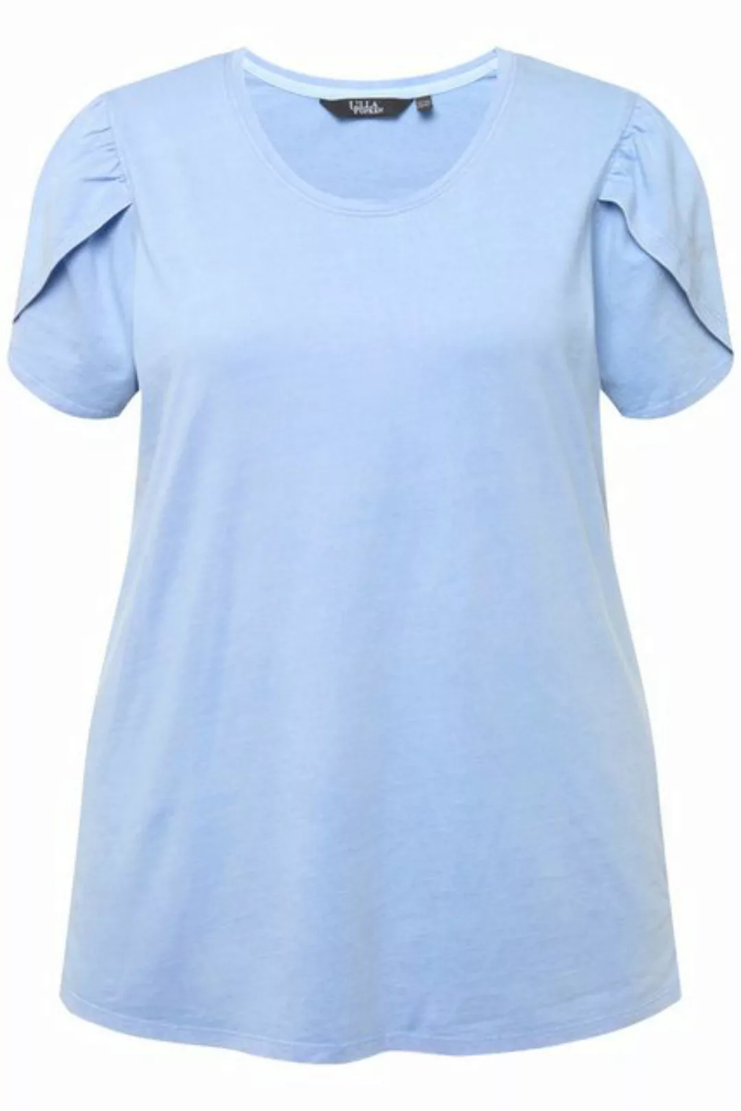 Ulla Popken Rundhalsshirt T-Shirt cold dyed A-Linie Rundhals Halbarm günstig online kaufen