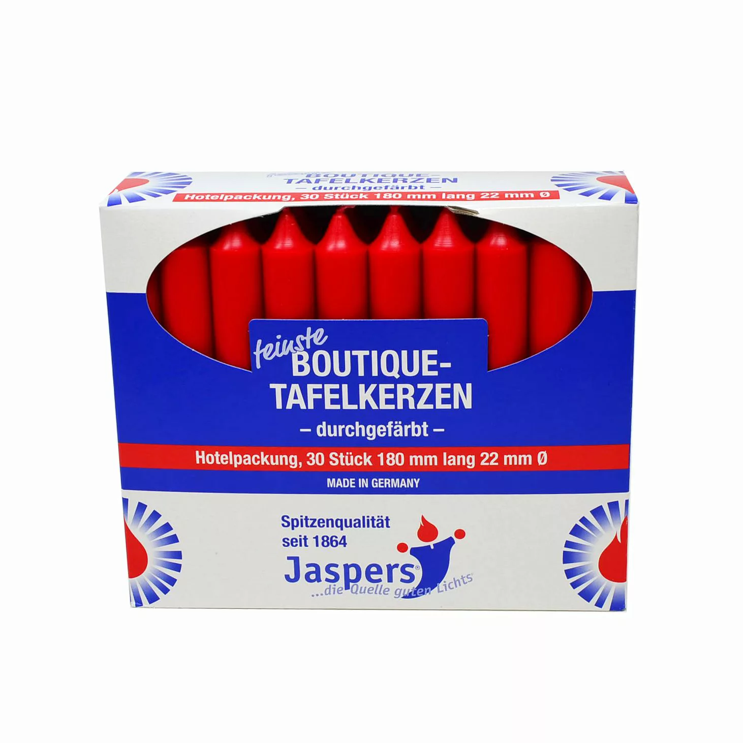 Jaspers Kerzen Tafelkerze Boutique-Kerzen Hotelpackung rot günstig online kaufen