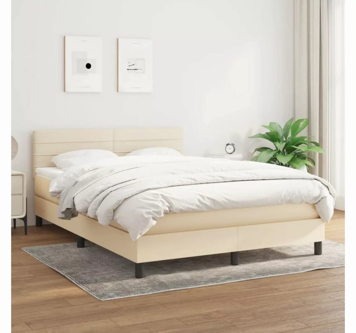 vidaXL Boxspringbett Bett Boxspringbett mit Matratze und LED Stoff (140 x 1 günstig online kaufen