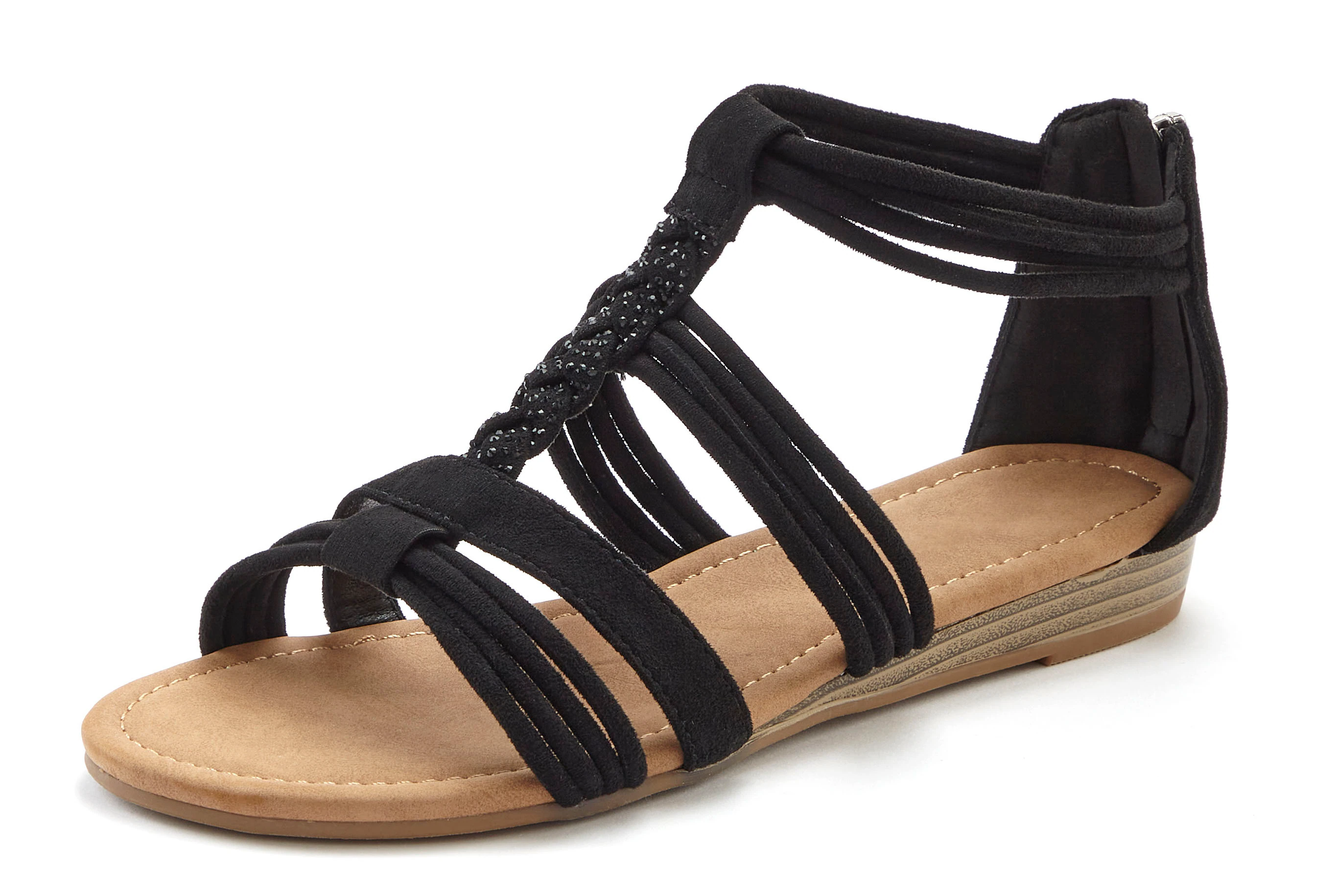 Vivance Sandale, Sandalette, Sommerschuh mit Glitzer Verzierungen VEGAN günstig online kaufen