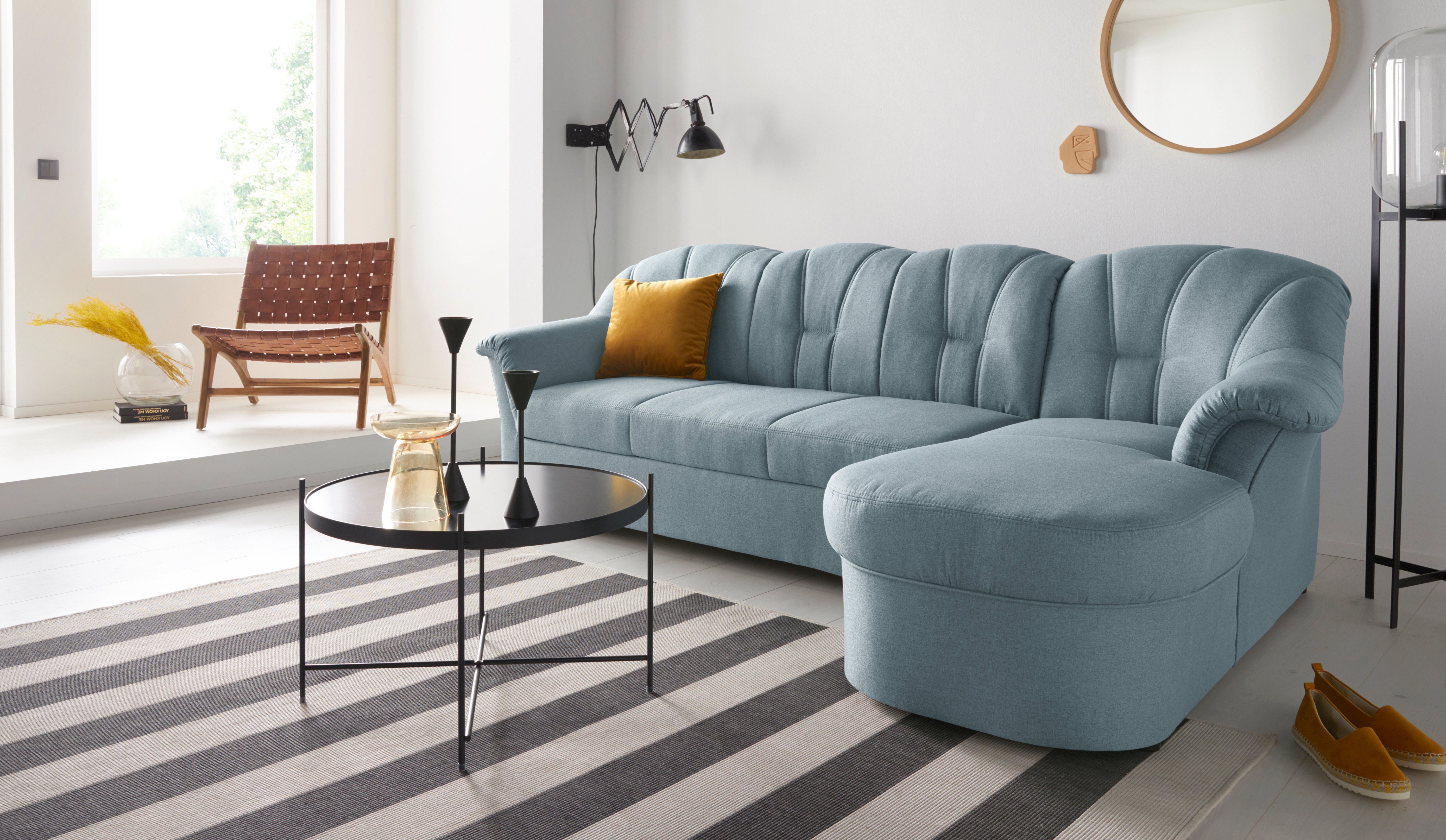 DOMO collection Ecksofa Papenburg L-Form, in großer Farbvielfalt, wahlweise günstig online kaufen