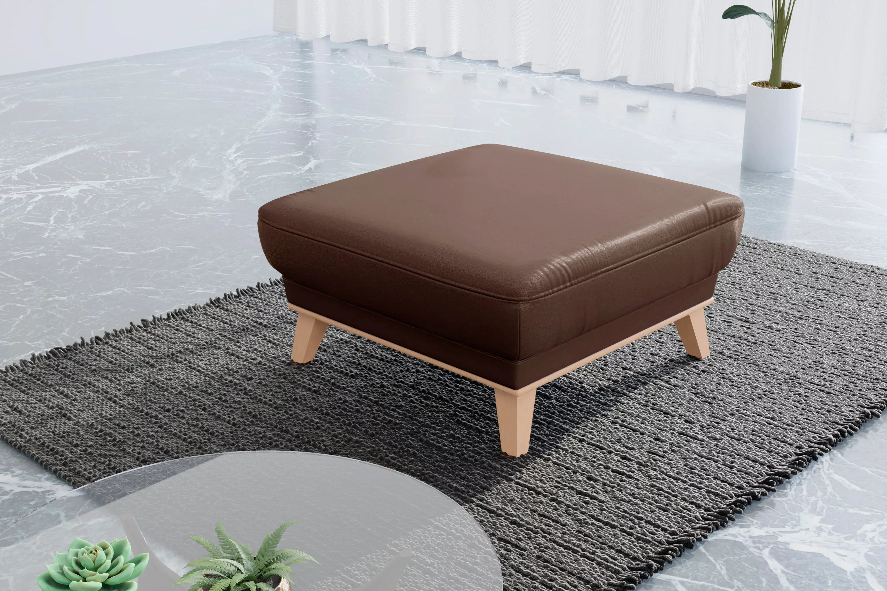 sit&more Polsterhocker "Lavida", Mit elegantem Holzrahmen günstig online kaufen