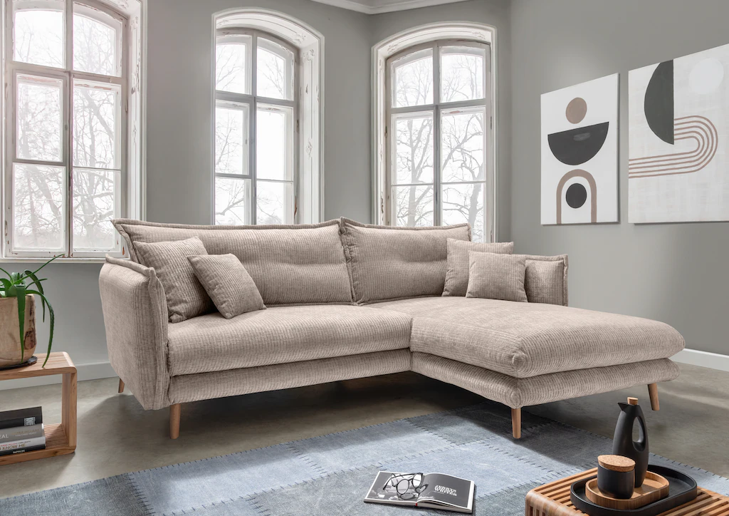 INOSIGN Ecksofa "Lazio modern und bequem, schmale Armlehnen, tolle Detailve günstig online kaufen