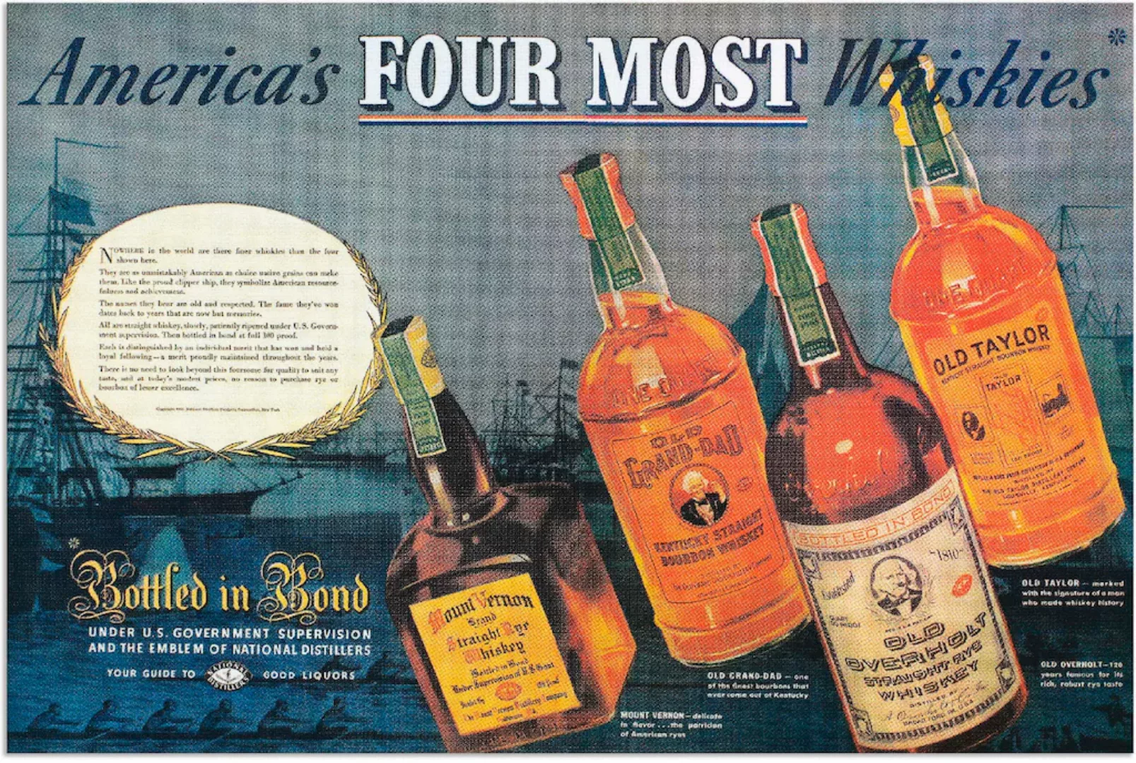 Artland Wandbild "Amerikanischer Whiskey, 1938", Ausstellungsplakate, (1 St günstig online kaufen