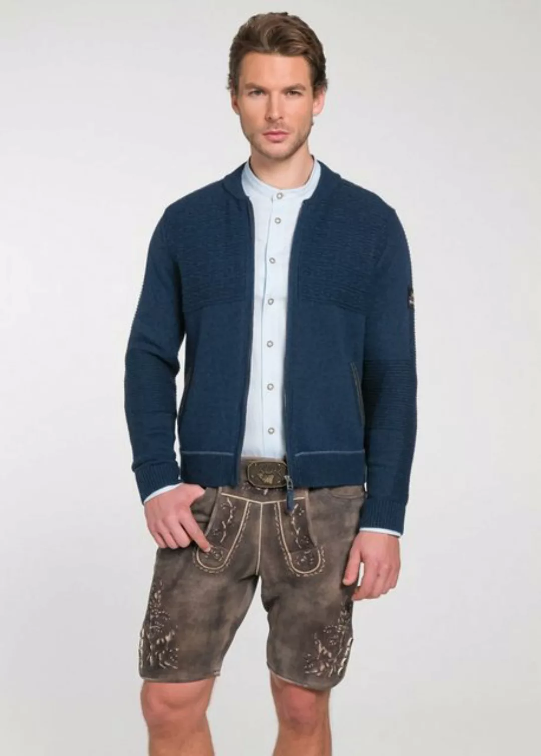 Spieth & Wensky Trachtenstrickjacke Strickjacke Herren - TALHEIM - marine, günstig online kaufen