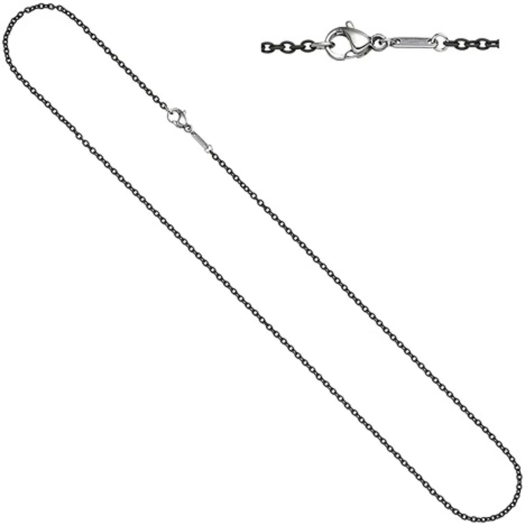 SIGO Rundankerkette Edelstahl grau lackiert 45 cm Kette Halskette Karabiner günstig online kaufen