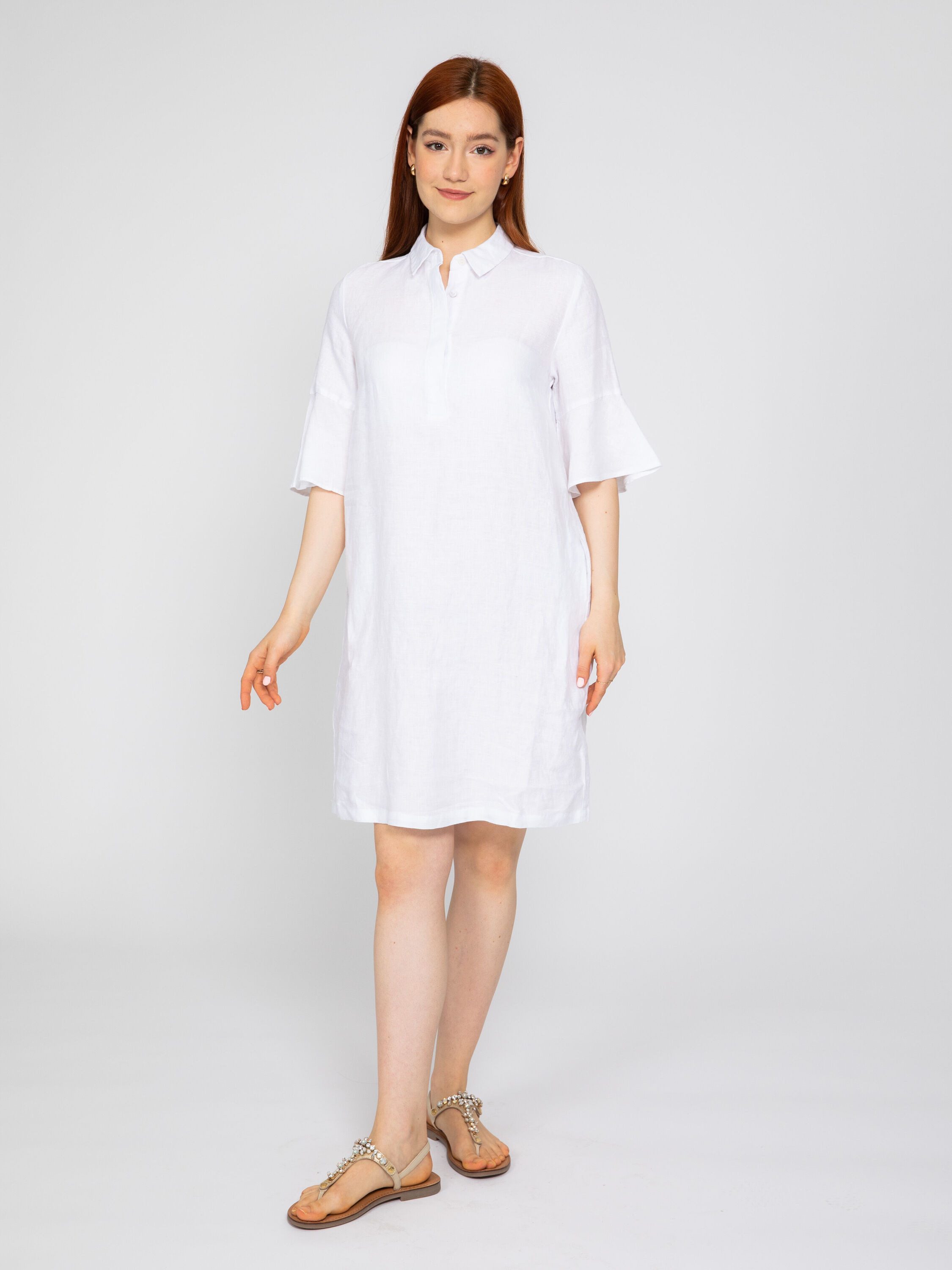 VICCI Germany Blusenkleid aus Melange-Leinen mit günstig online kaufen