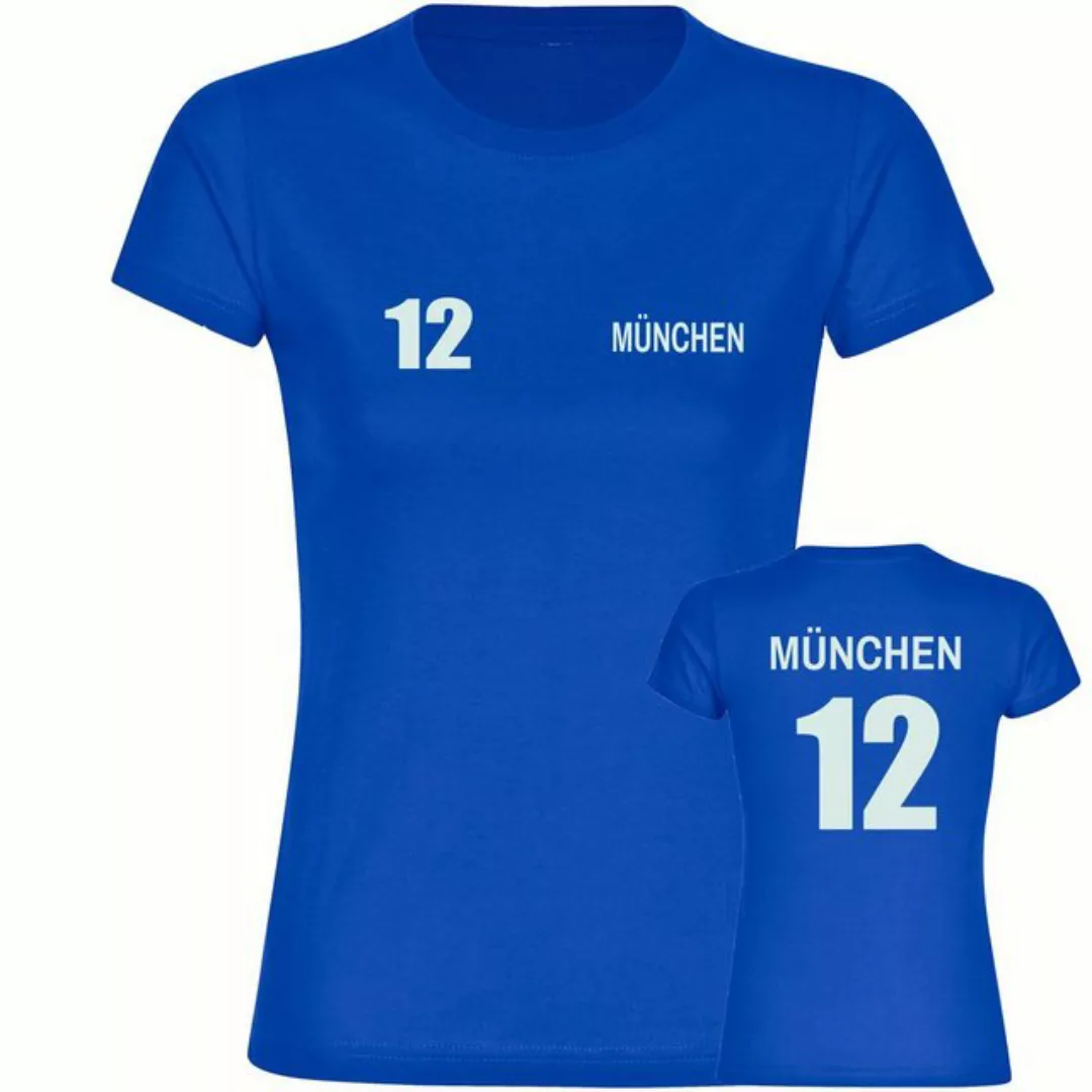 multifanshop T-Shirt Damen München blau - Trikot 12 - Frauen günstig online kaufen