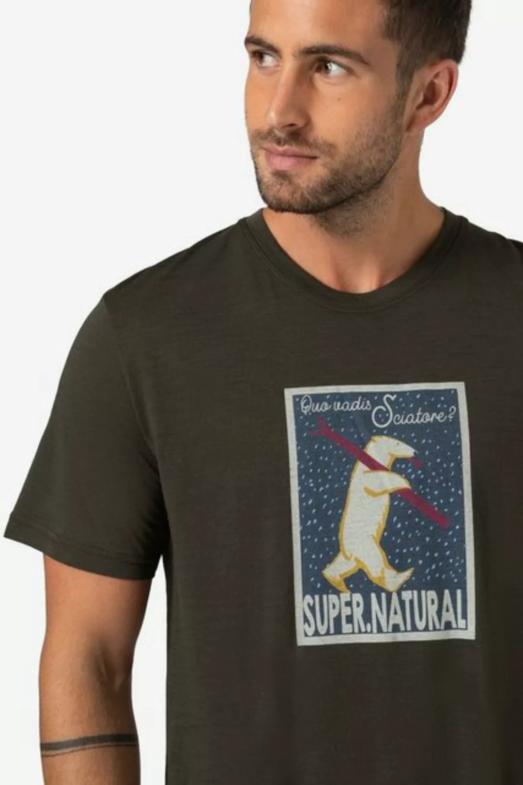 SUPER.NATURAL Print-Shirt Merino T-Shirt M SCIATORE TEE funktioneller Merin günstig online kaufen