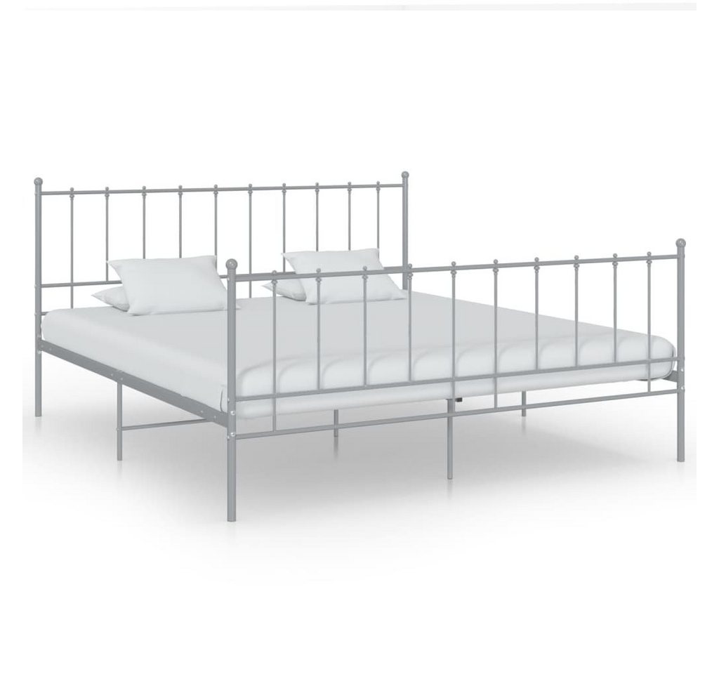 furnicato Bettgestell Bett Grau Metall 180x200 cm (1-tlg) günstig online kaufen