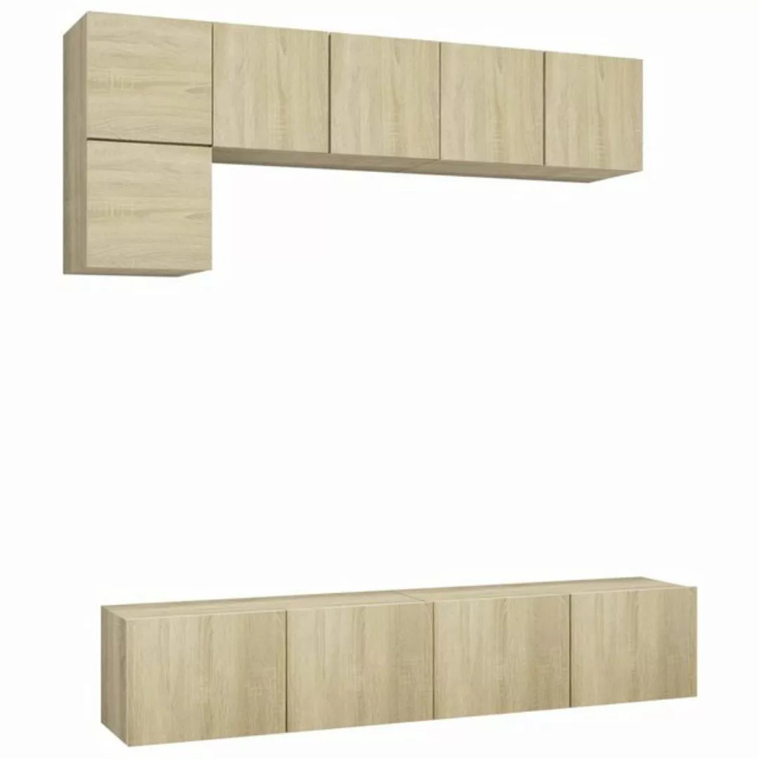 vidaXL TV-Schrank 5-tlg. TV-Schrank-Set Sonoma-Eiche Holzwerkstoff (1-St) günstig online kaufen