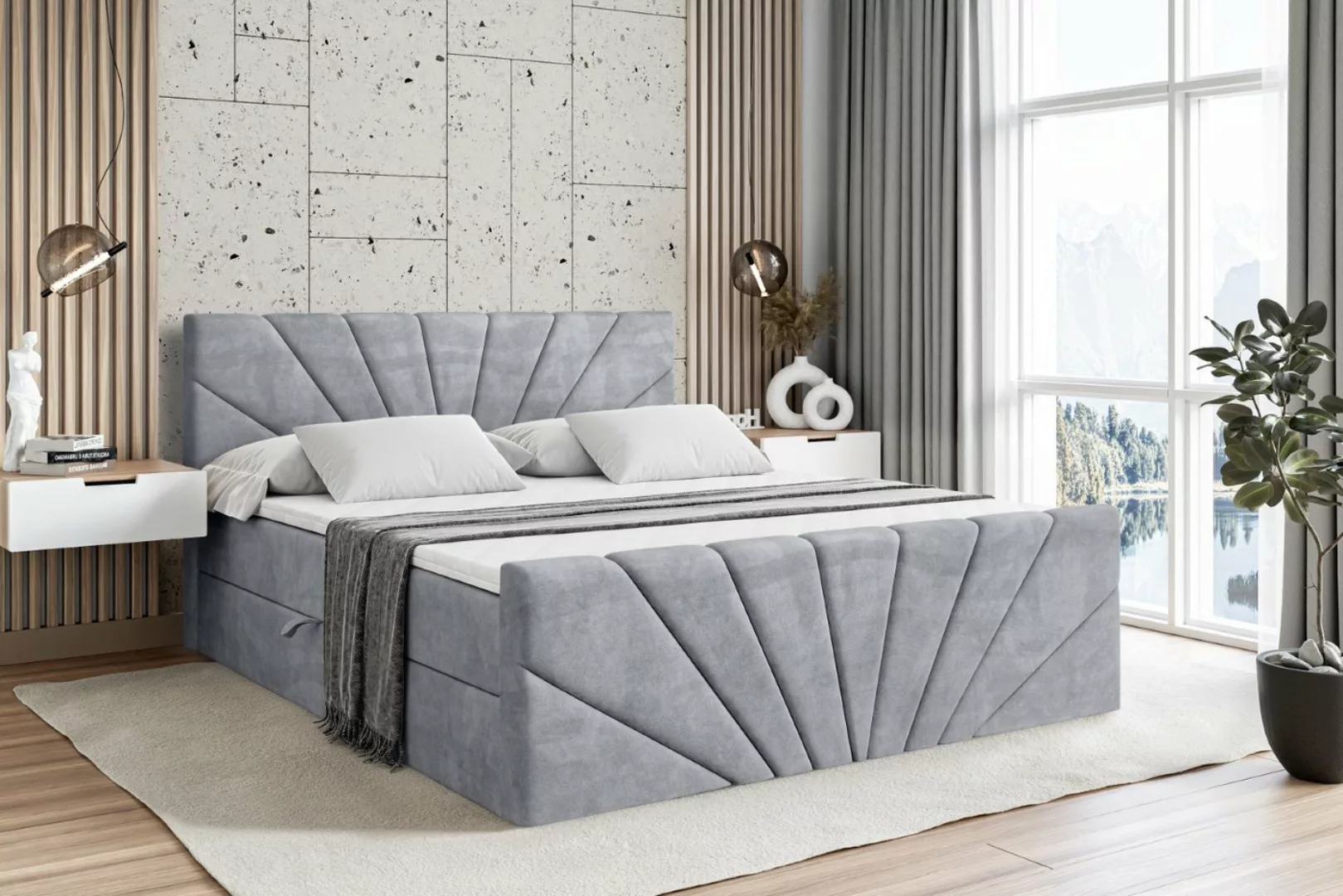 ALTDECOR Boxspringbett MILTIO-Z (Multipocket-Matratze H4, H3 Matratze Bonel günstig online kaufen