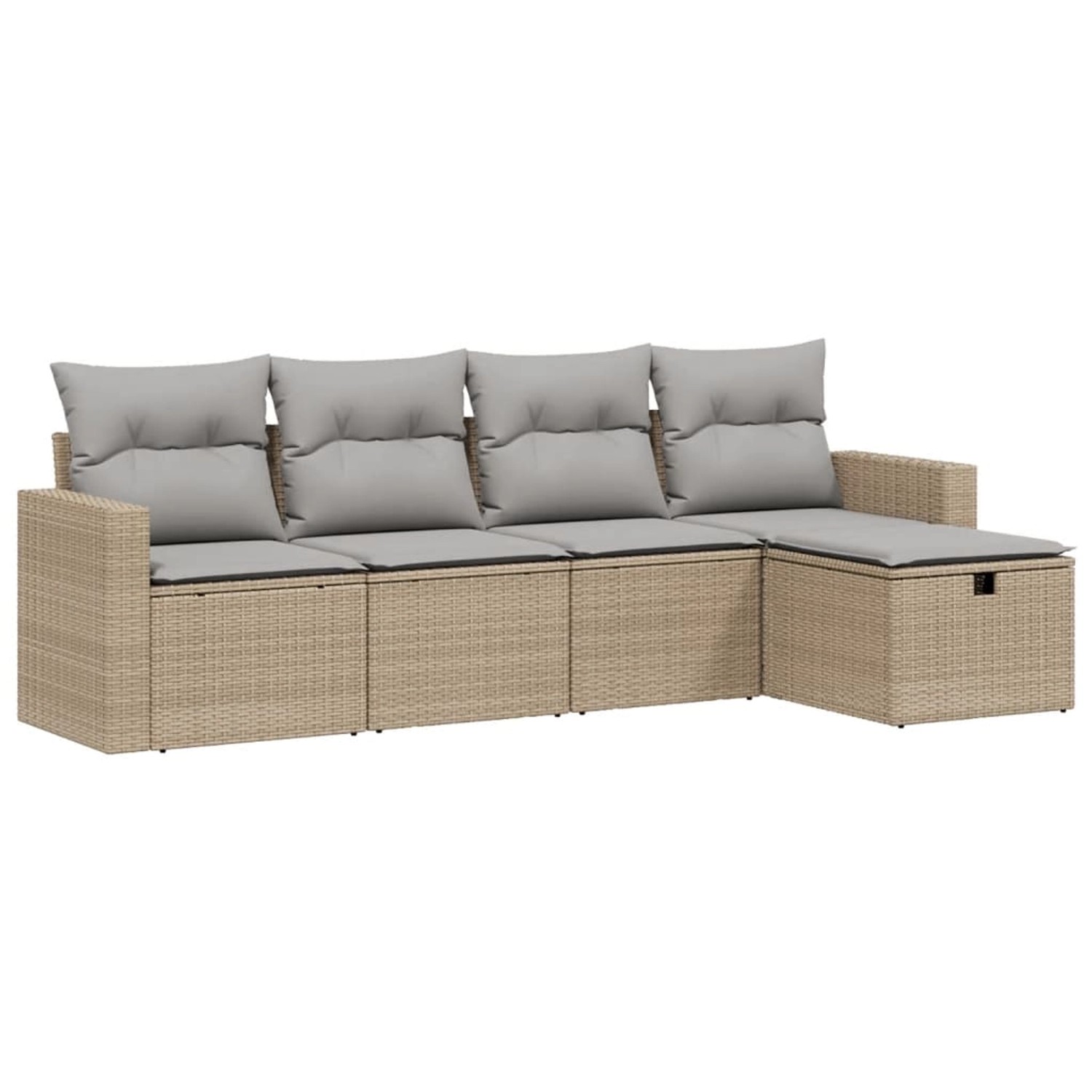 vidaXL 5-tlg Garten-Sofagarnitur mit Kissen Beige Poly Rattan Modell 133 günstig online kaufen