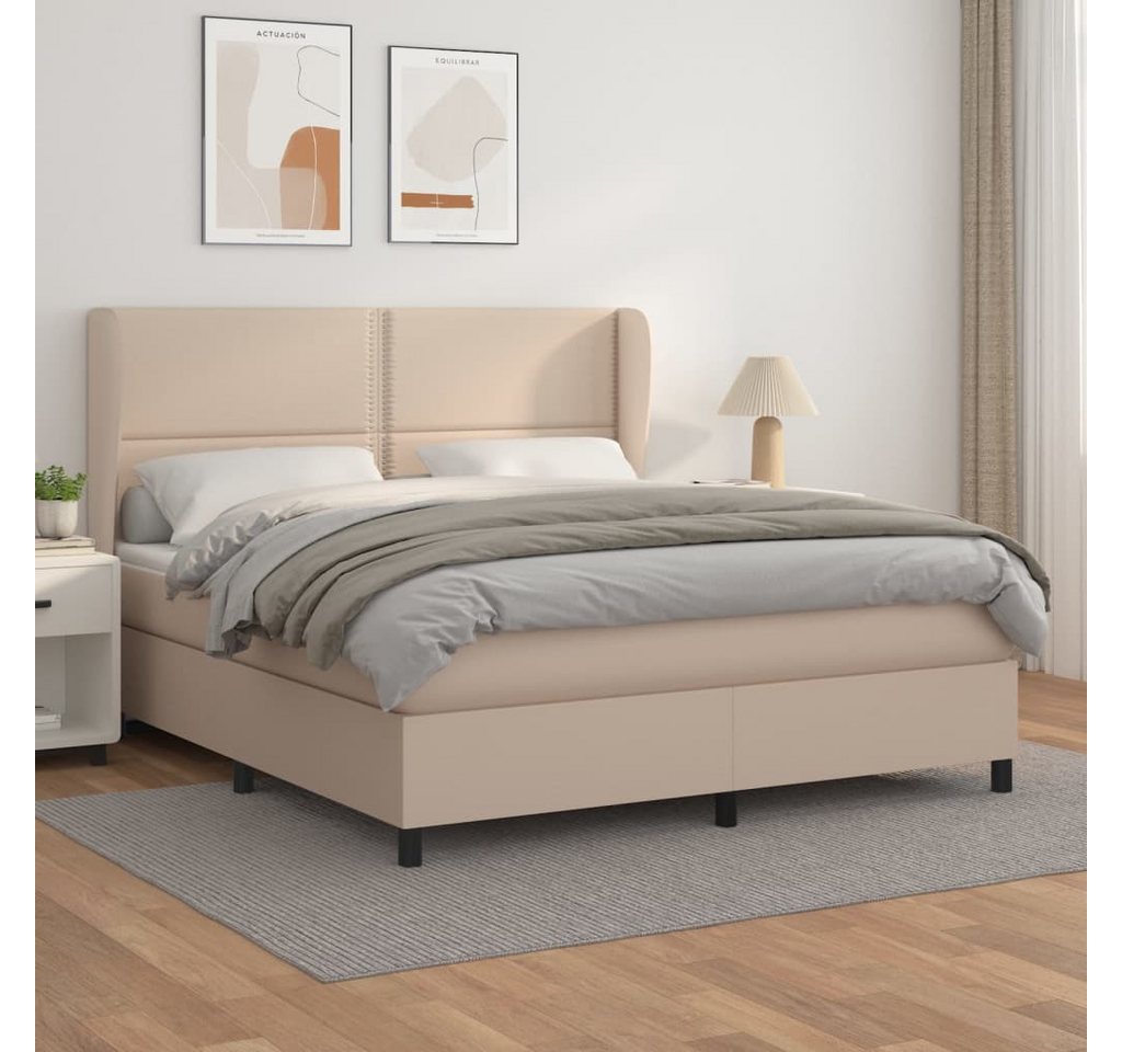 vidaXL Boxspringbett Bett Boxspringbett mit Matratze & Topper Kunstleder ve günstig online kaufen