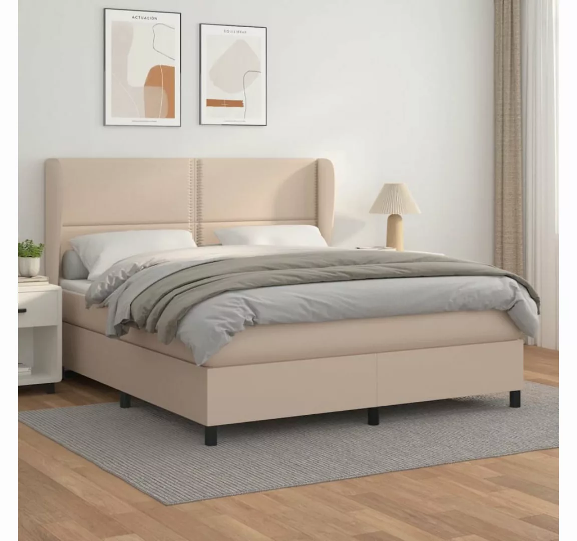 vidaXL Boxspringbett Bett Boxspringbett mit Matratze & Topper Kunstleder ve günstig online kaufen