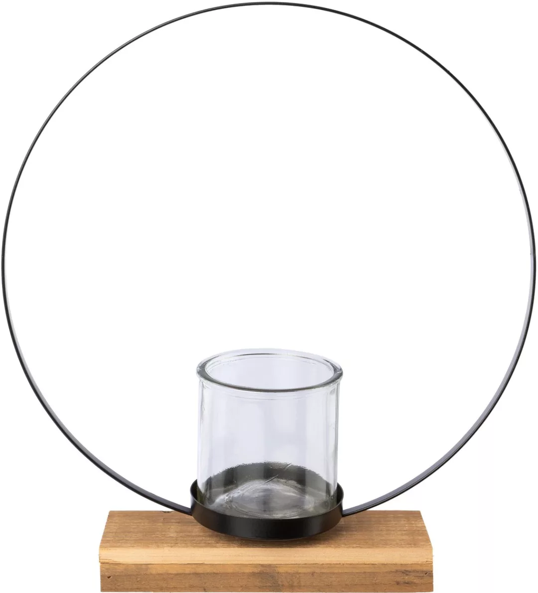 Creativ deco Teelichthalter, (1 St.), auf edlem Holzfuß, Höhe ca. 39 cm günstig online kaufen