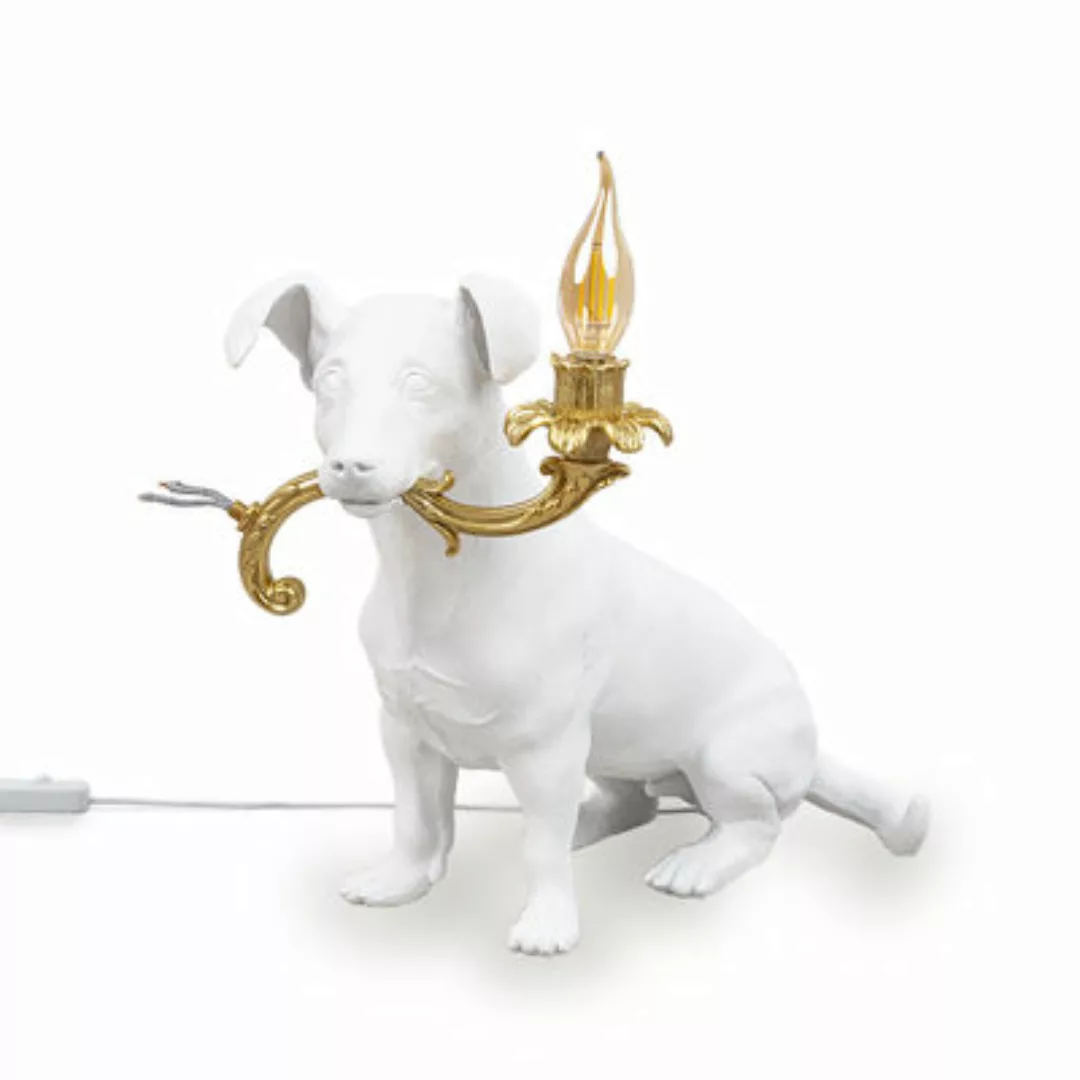 Tischleuchte Rio Lamp plastikmaterial weiß gold / Kunstharz - Seletti - Gol günstig online kaufen