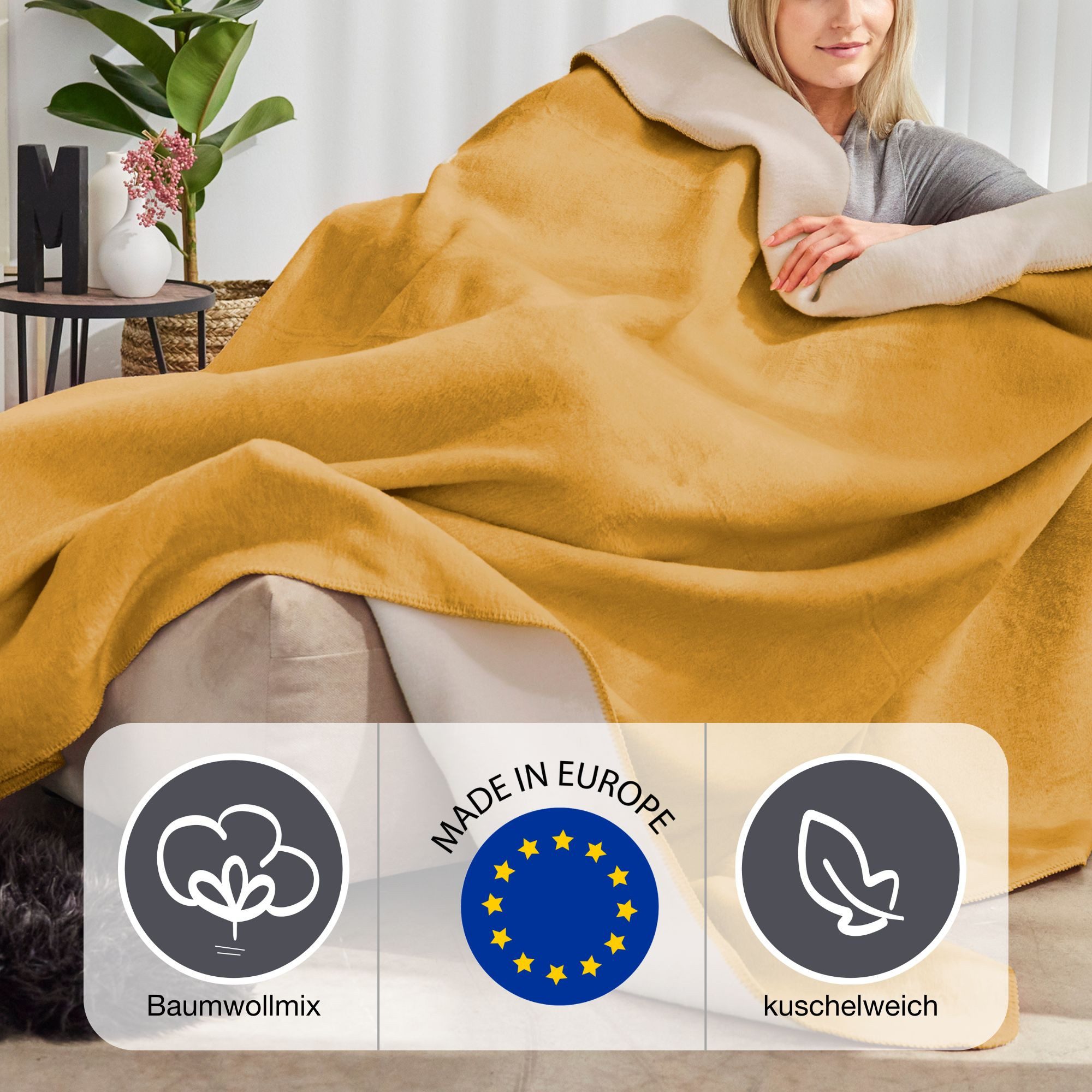 IBENA Wohndecke »Wohndecke Doubleface Dublin«, in trendigen Farben günstig online kaufen