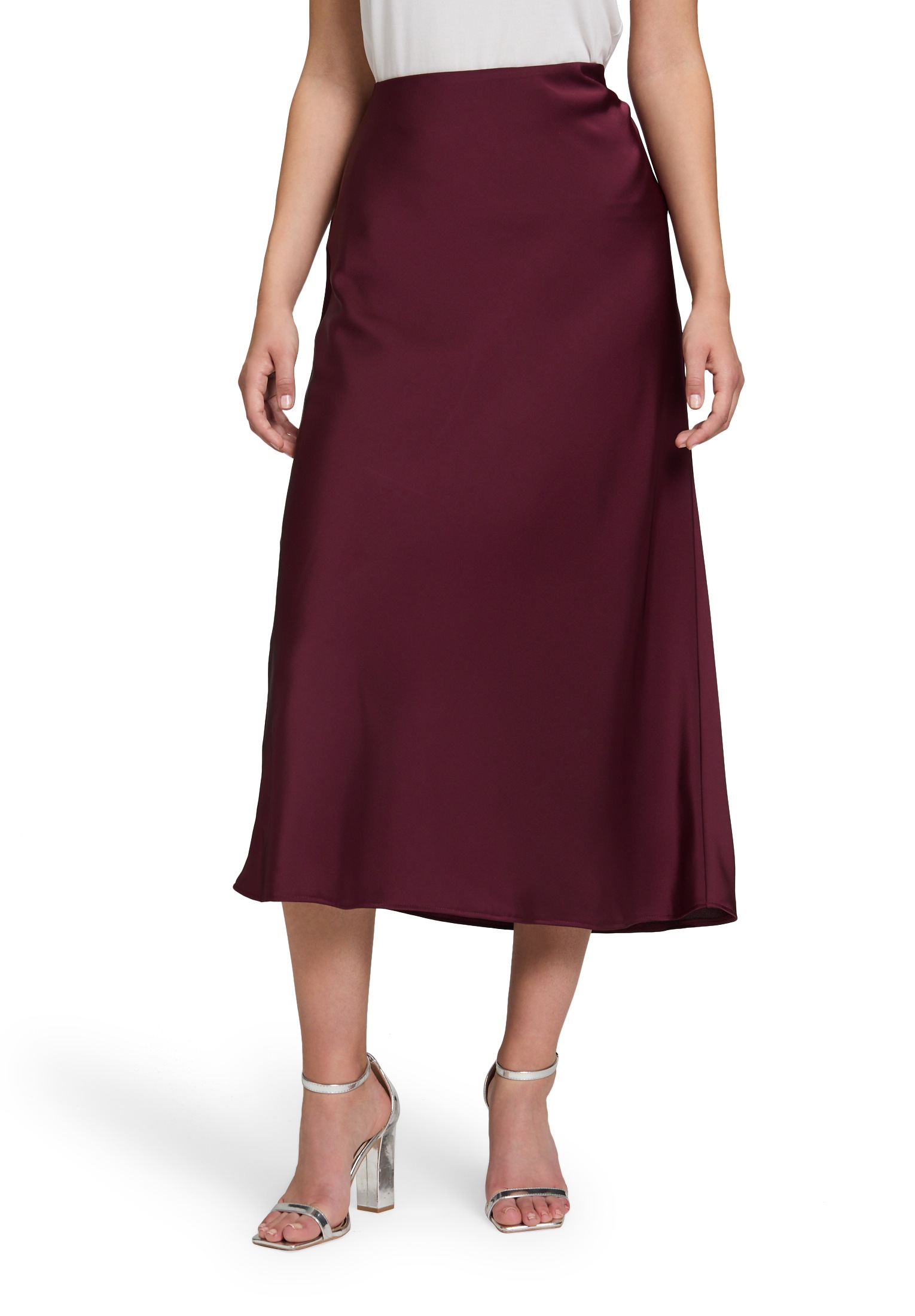 Vera Mont Maxirock "Vera Mont Damen Satinrock wadenlang", Material günstig online kaufen