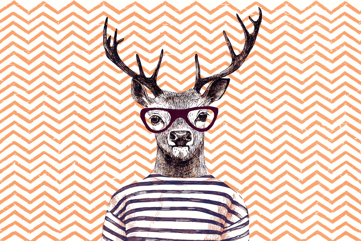 A.S. Création Leinwandbild "Modern Deer 2 - Wandbild Braun Orange Keilrahme günstig online kaufen