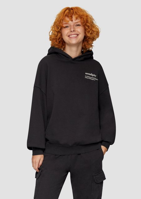 QS Sweatshirt Oversized-Kapuzensweatshirt mit Waschung Waschung günstig online kaufen