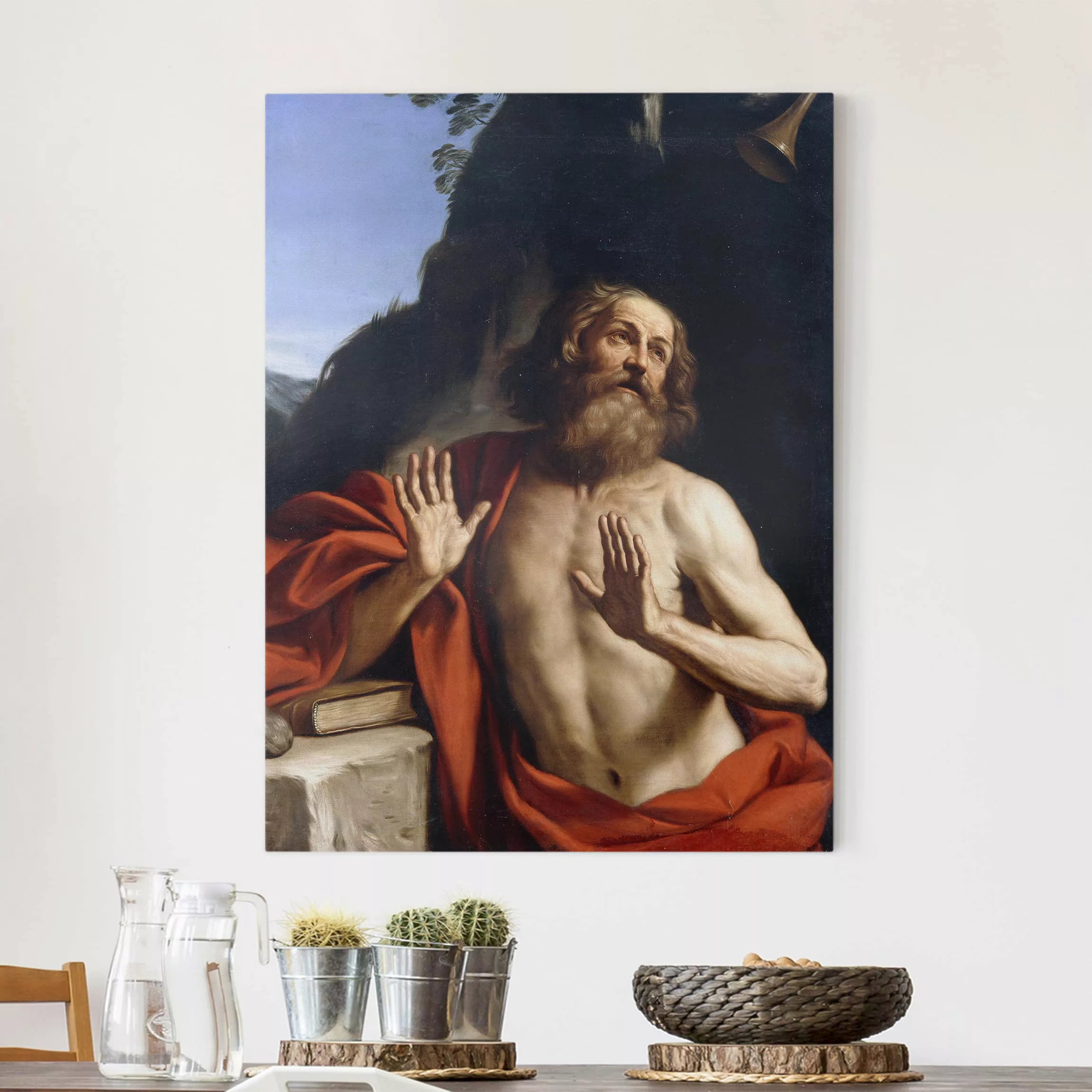 Leinwandbild Kunstdruck - Hochformat Guercino - Der heilige Hieronymus günstig online kaufen