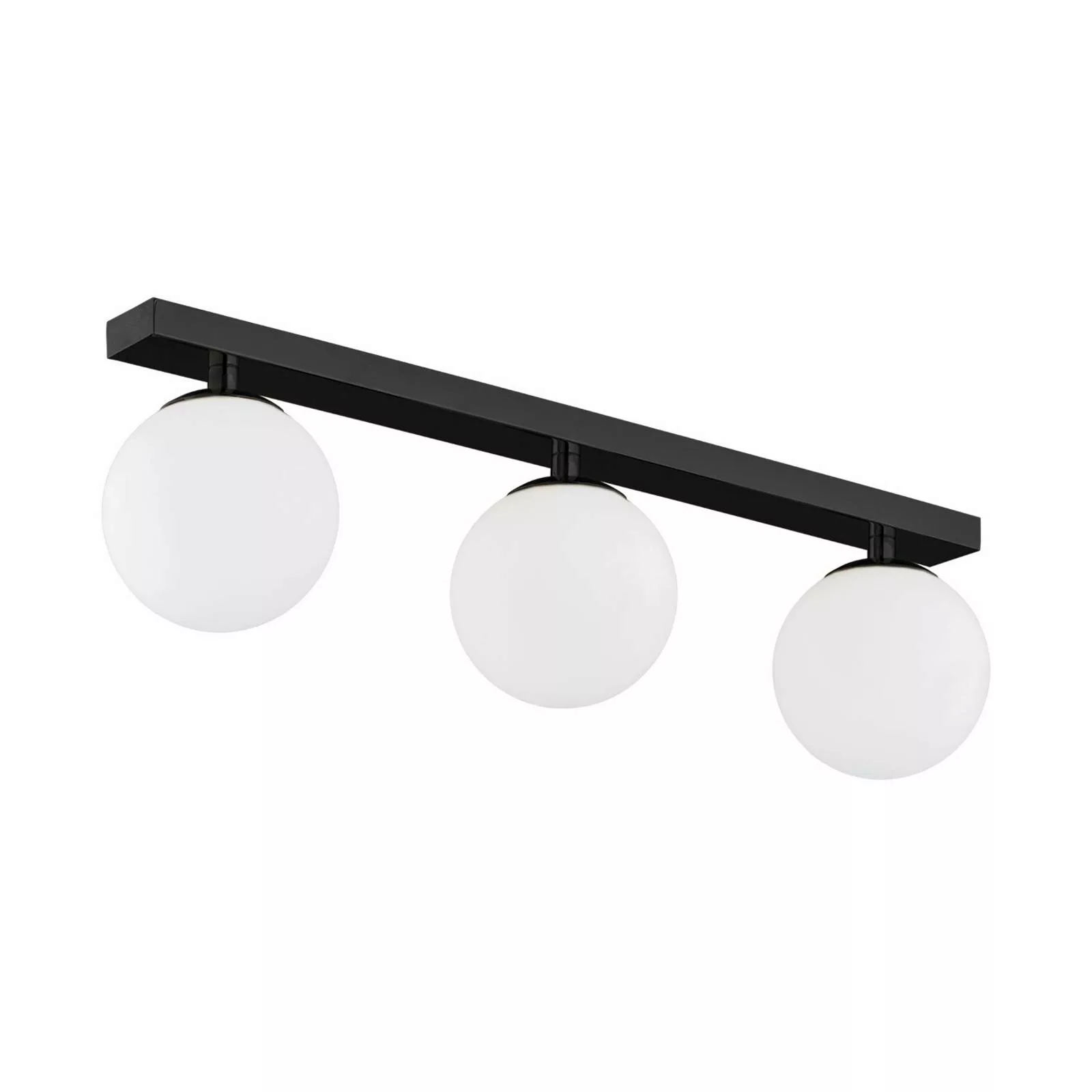 Deckenlampe Fatis Opalglas/schwarz 3-flammig lang günstig online kaufen