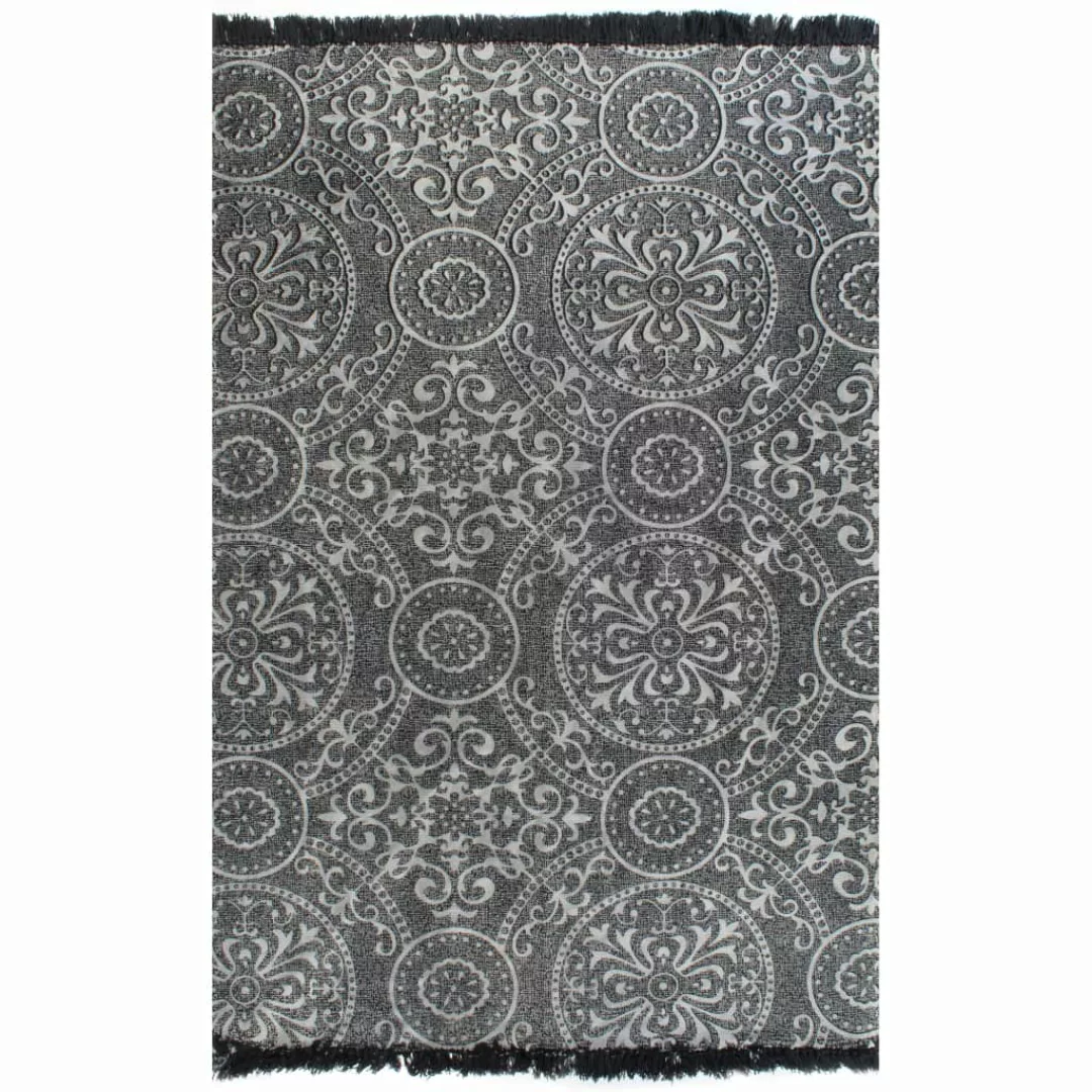 Kelim-teppich Baumwolle 120x180 Cm Mit Muster Grau günstig online kaufen