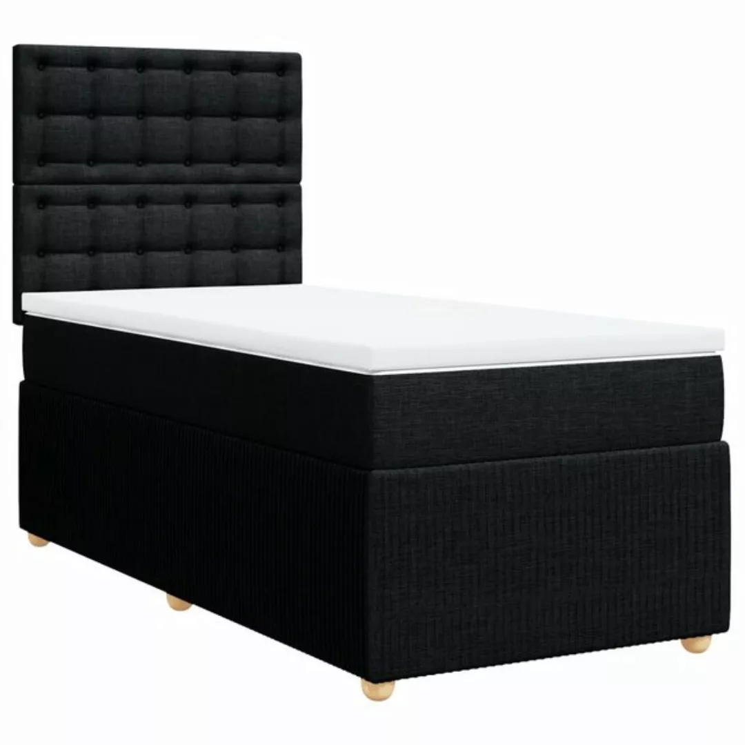 vidaXL Bett Boxspringbett mit Matratze Schwarz 80x200 cm Stoff günstig online kaufen